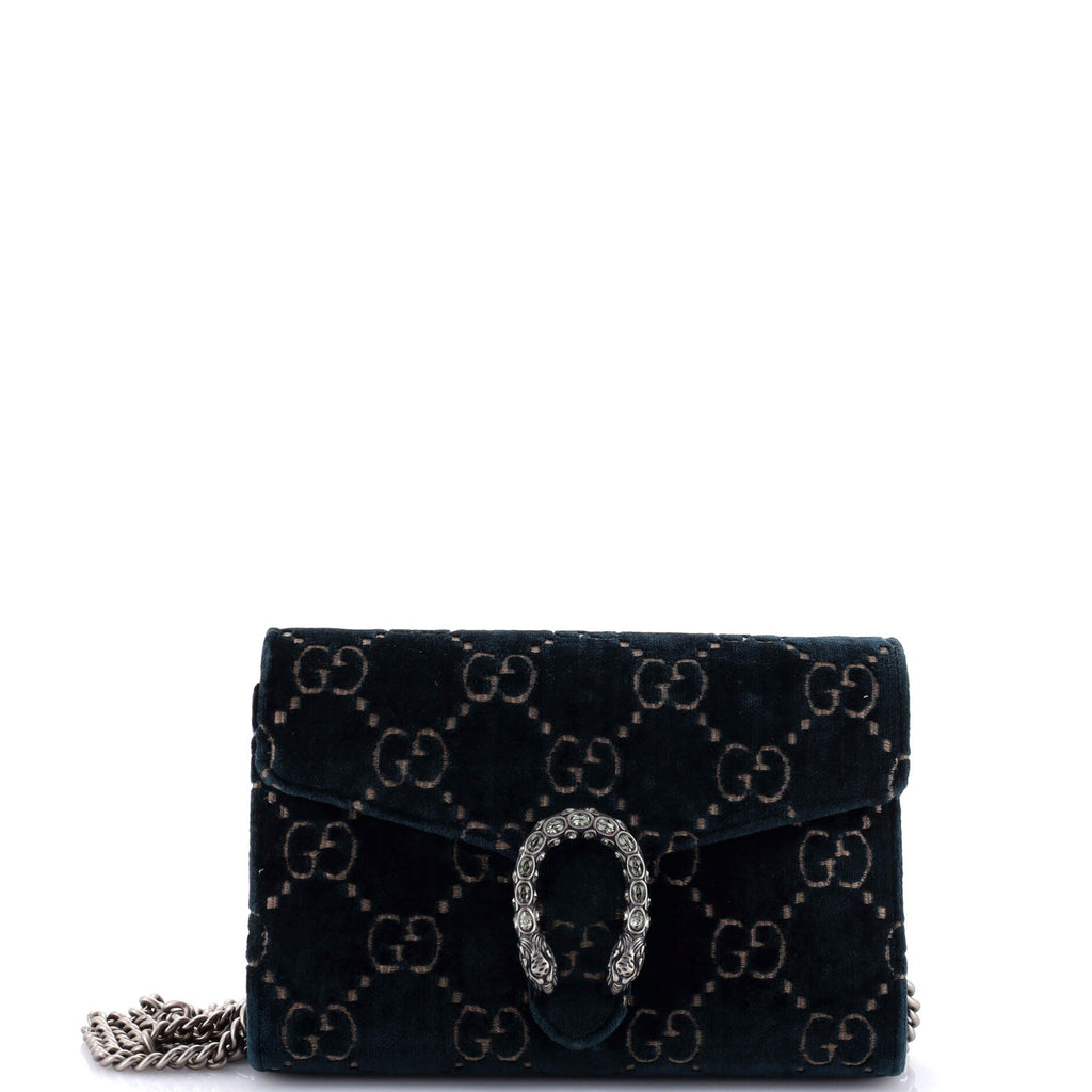 Dionysus Chain Wallet GG Velvet Small