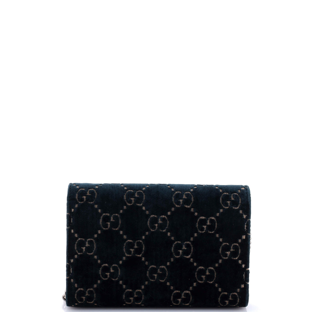 Dionysus Chain Wallet GG Velvet Small