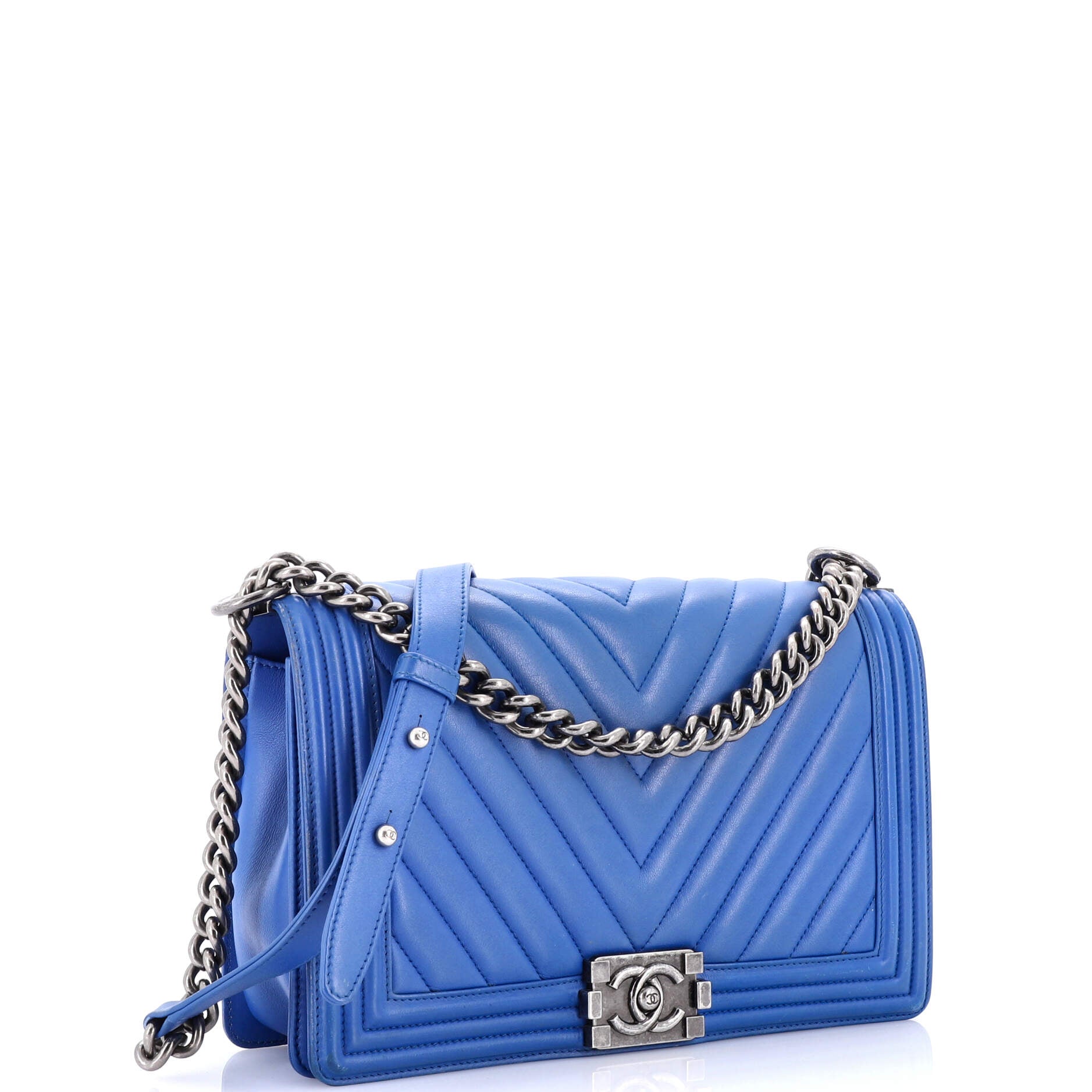 Boy Flap Bag Chevron Lambskin New Medium