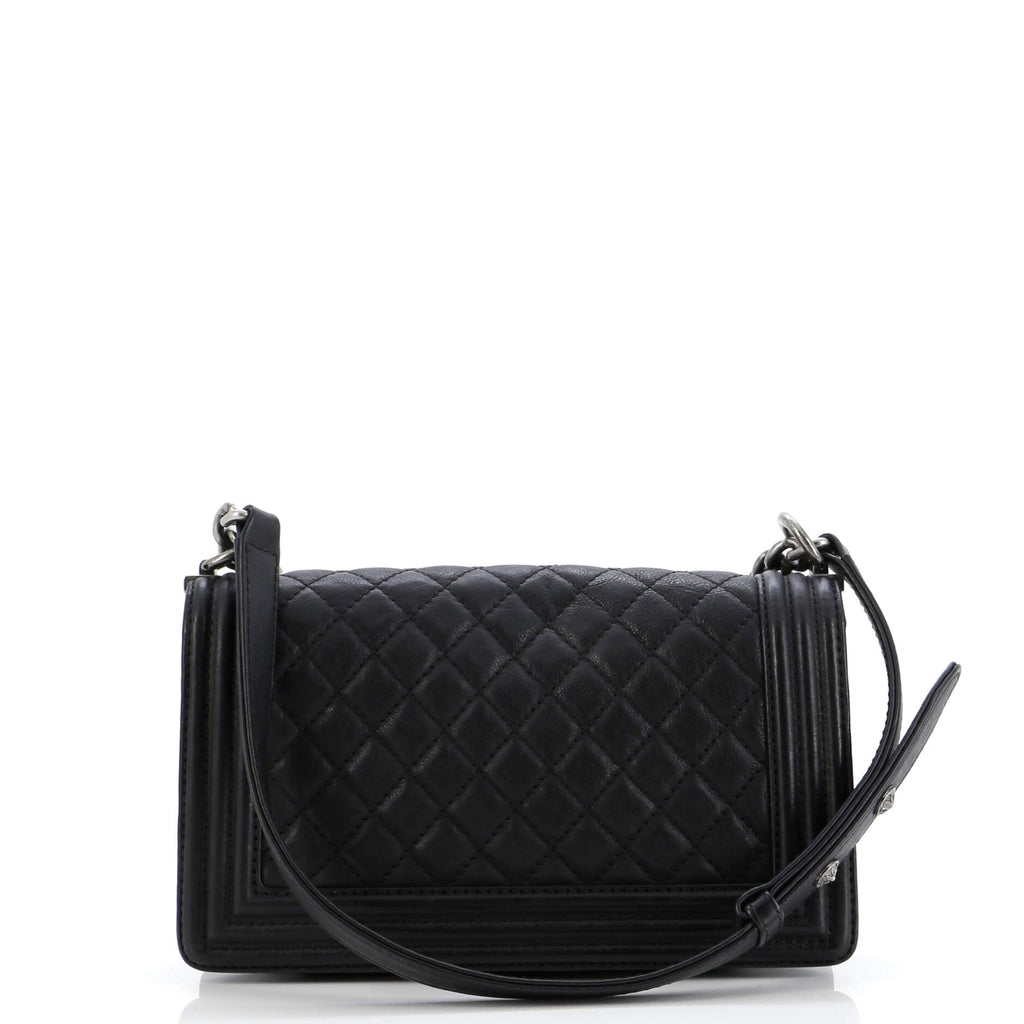Paris-Dallas Boy Flap Bag Quilted Calfskin with Metal Adornments Old Medium