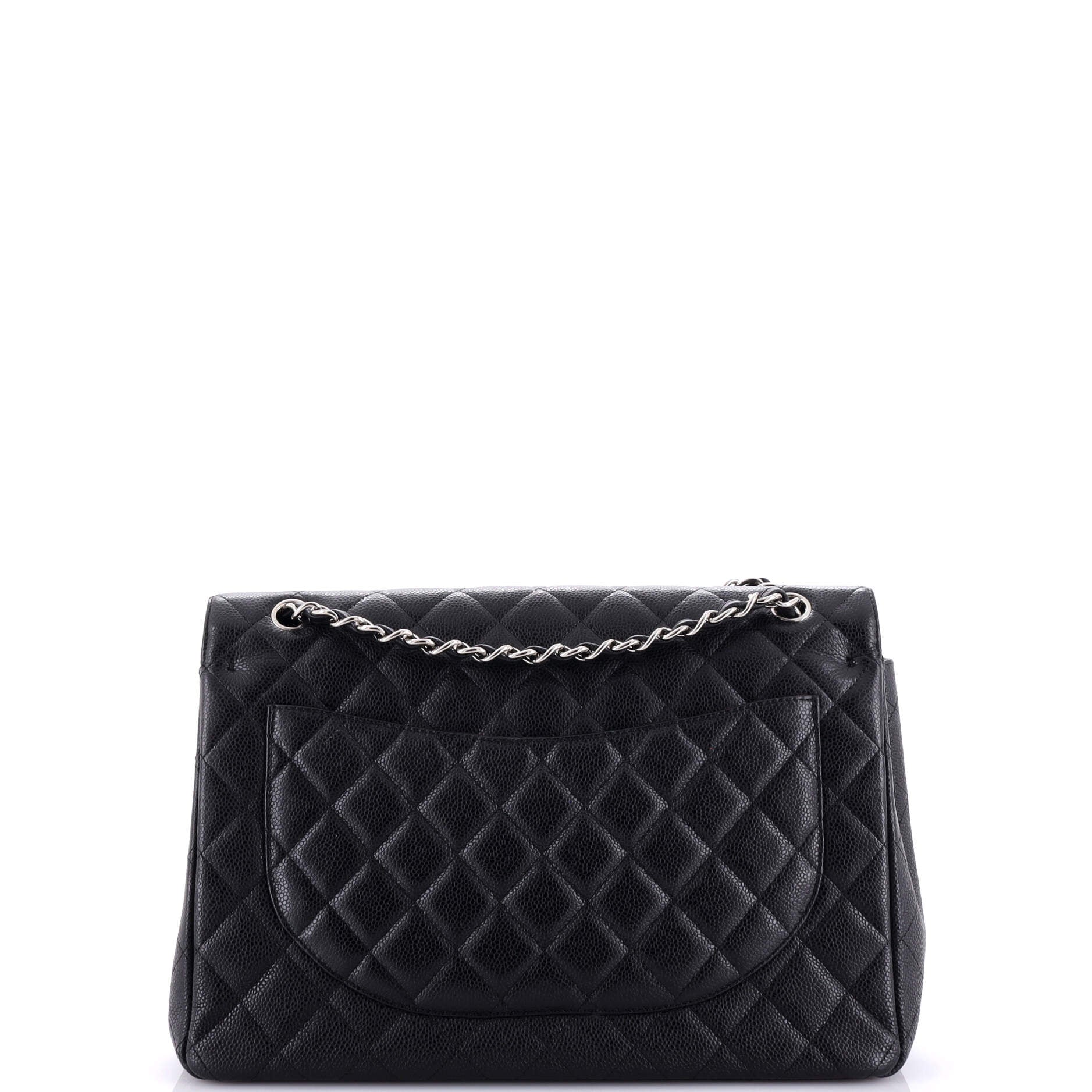 Classic Double Flap Bag Quilted Caviar Maxi