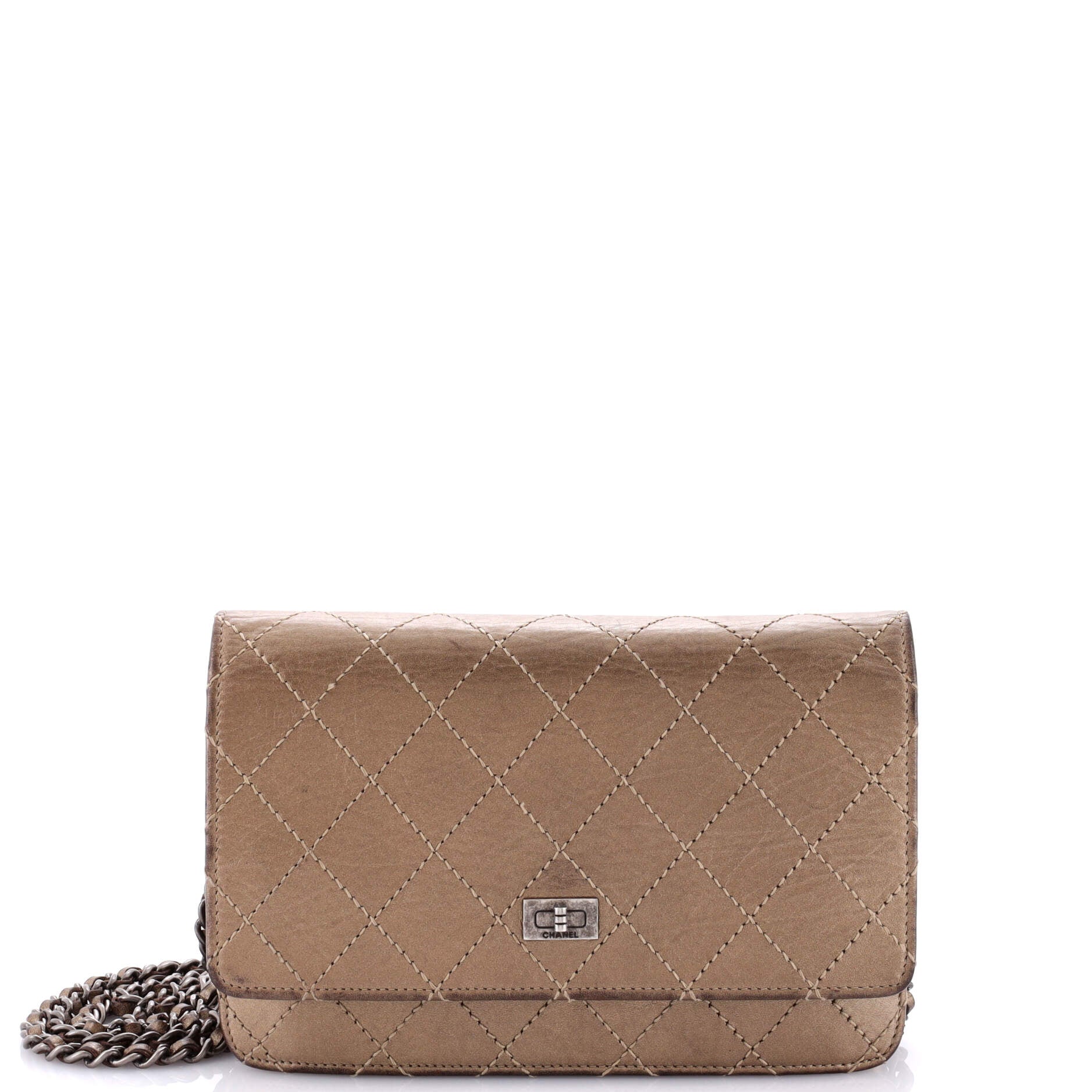 Reissue 2.55 Wallet on Chain Quilted Aged Calfskin Small