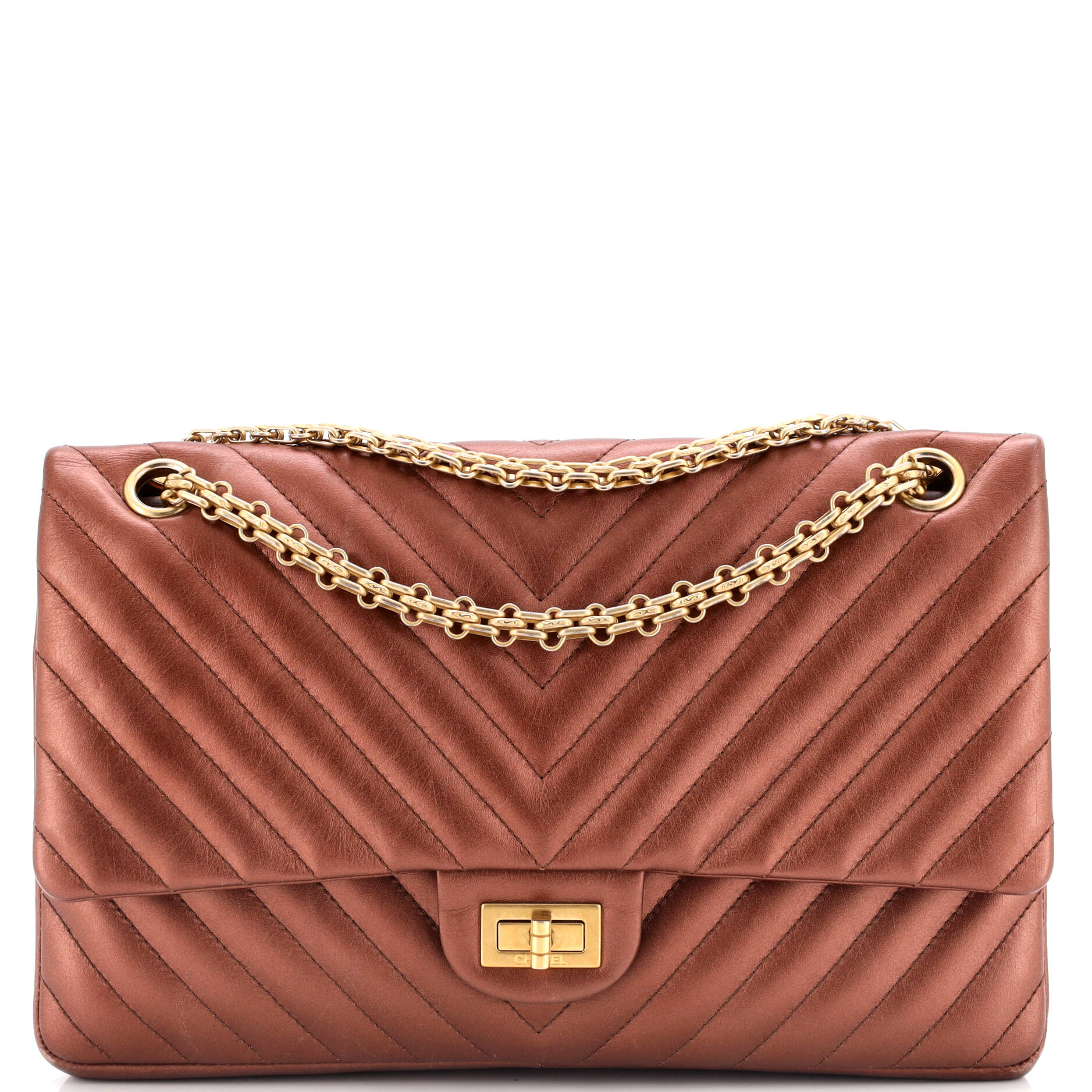 Reissue 2.55 Flap Bag Chevron Aged Calfskin 226