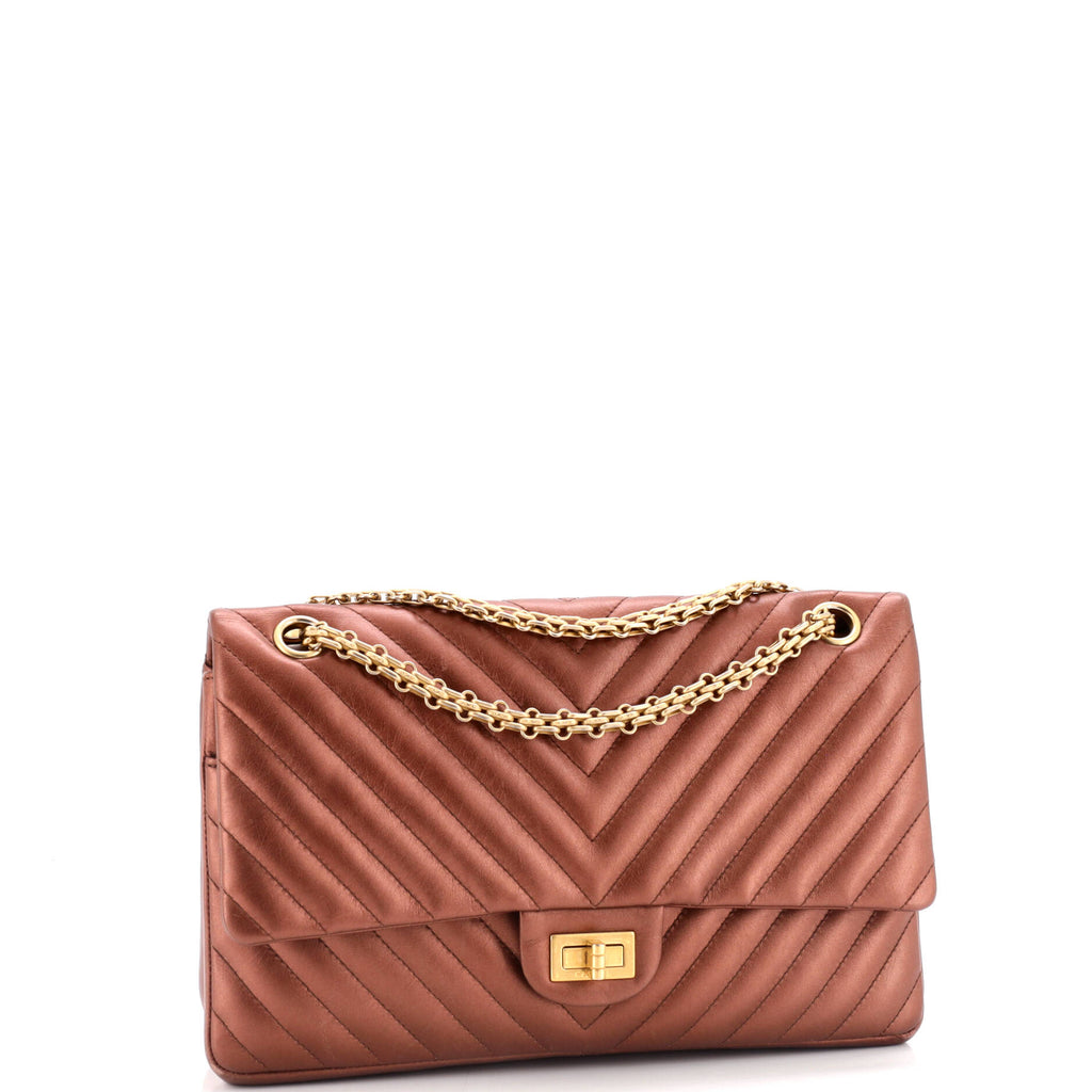 Reissue 2.55 Flap Bag Chevron Aged Calfskin 226
