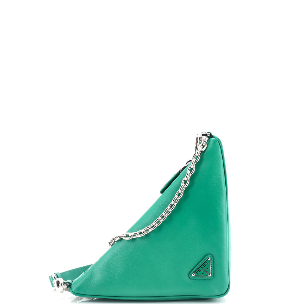 Triangle Logo Zip Crossbody Bag Embossed Grace Lux Small