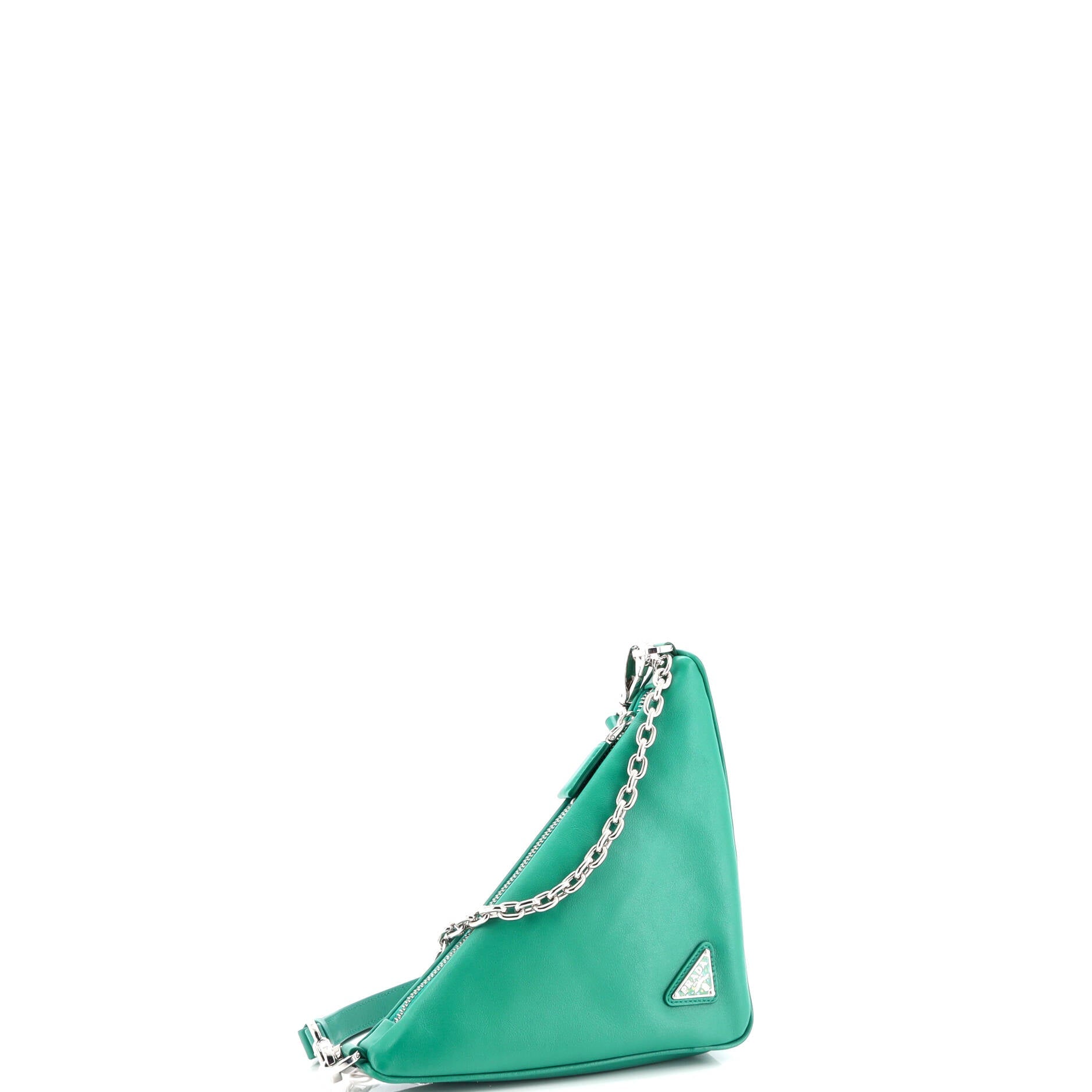 Triangle Logo Zip Crossbody Bag Embossed Grace Lux Small