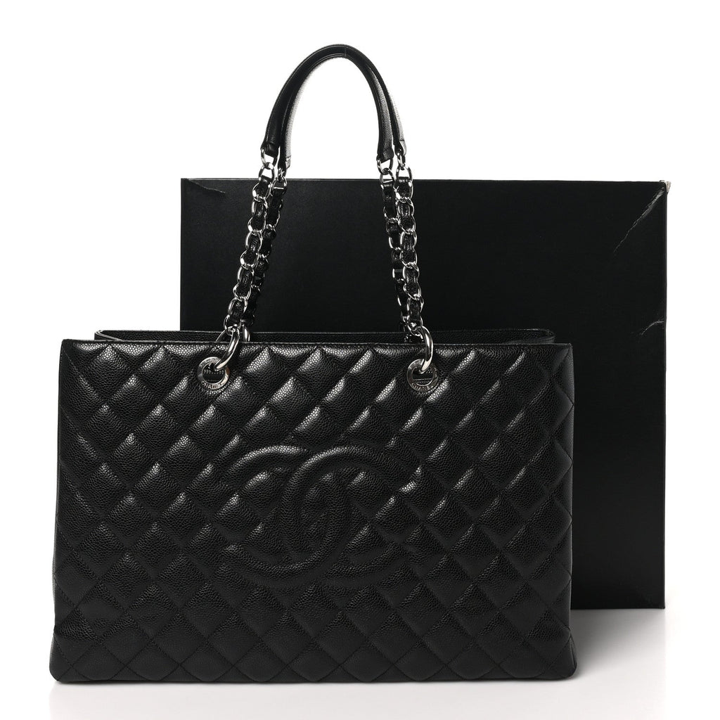 Caviar Quilted XL Grand Shopping Tote GST Black