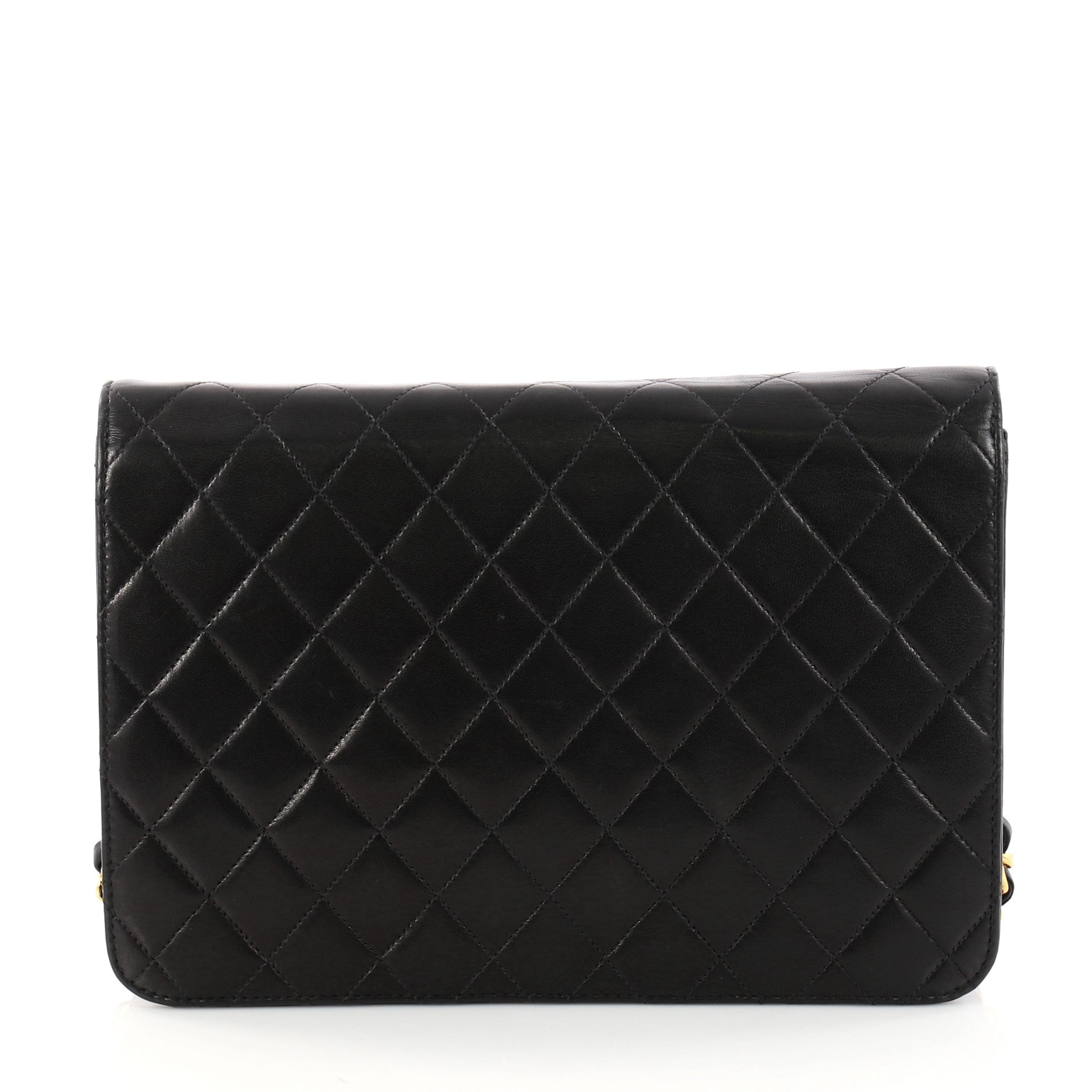 Vintage Clutch with Chain Quilted Leather Medium