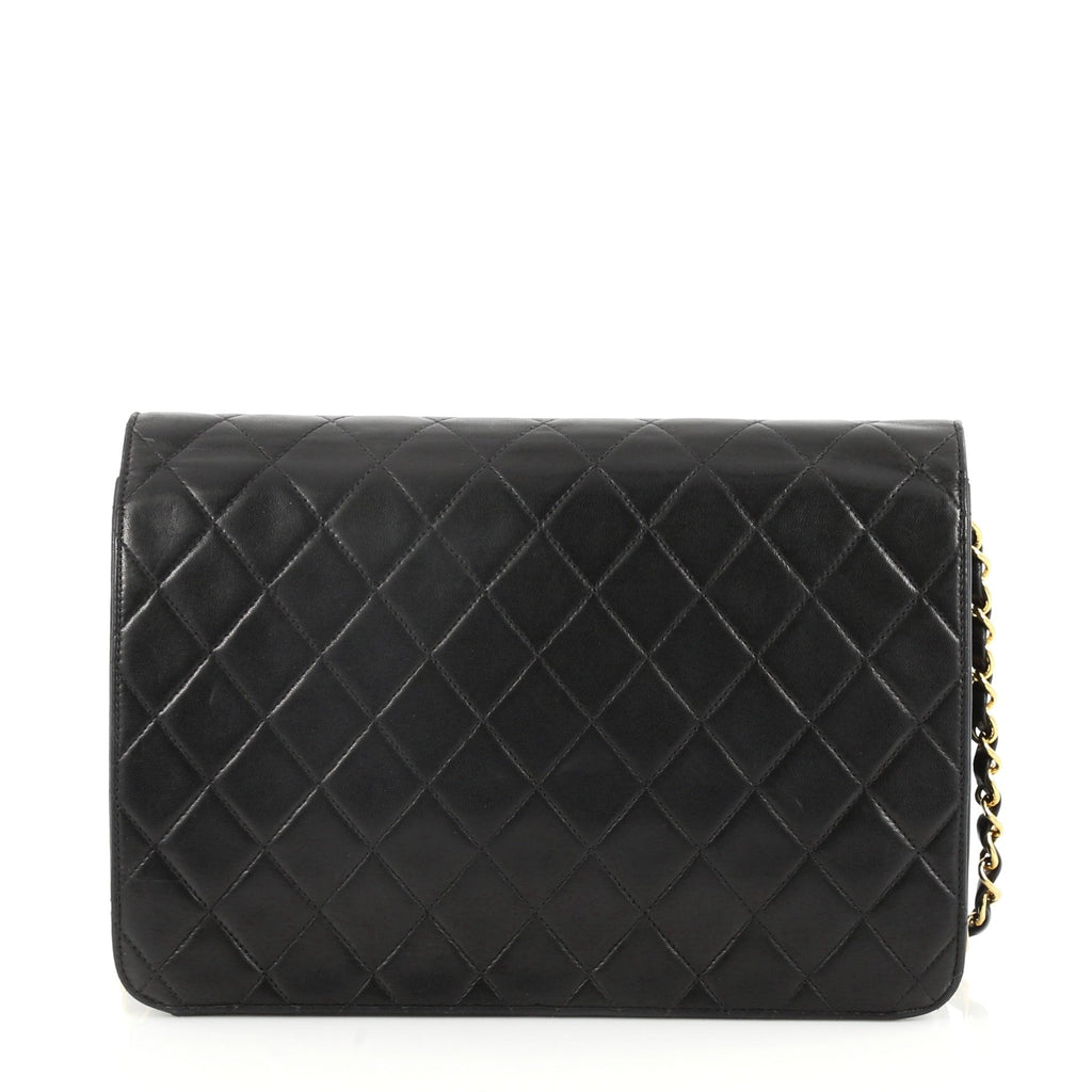 Vintage Clutch with Chain Quilted Leather Medium