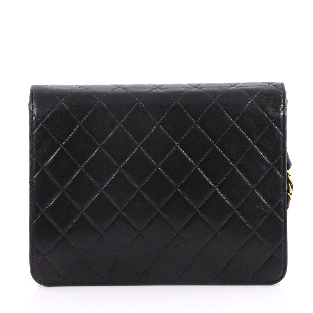 Vintage Clutch with Chain Quilted Leather Small