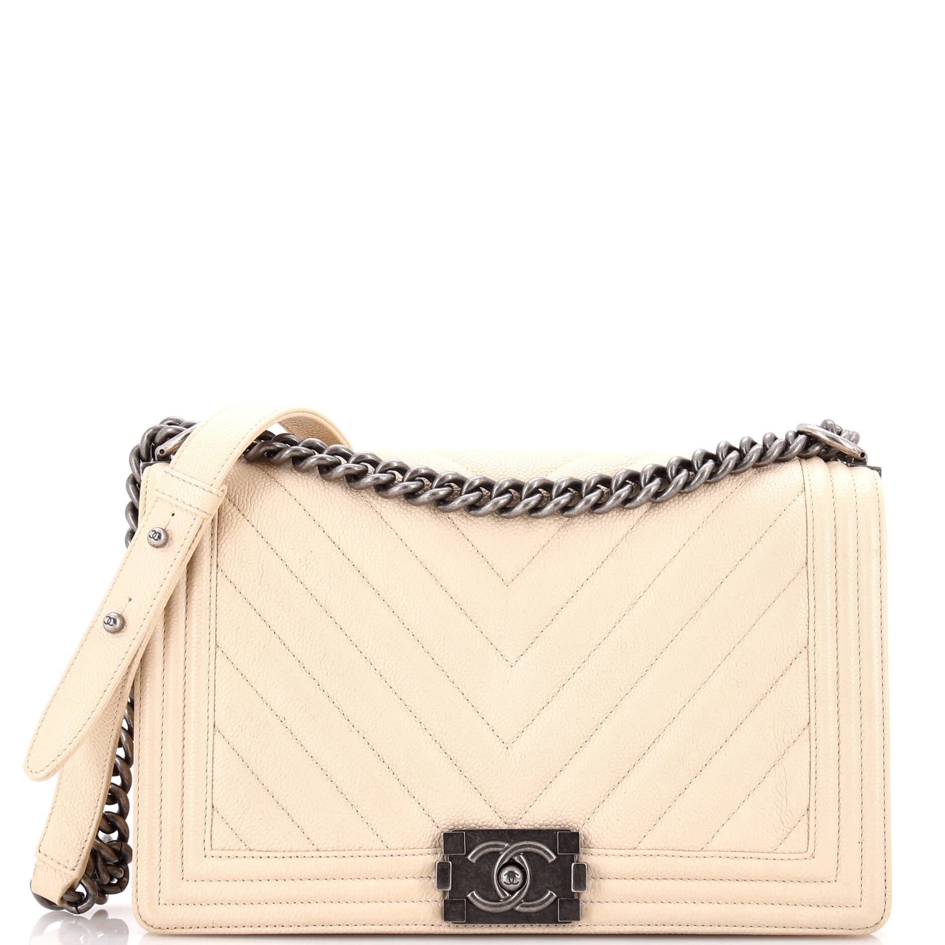 Boy Flap Bag Chevron Caviar New Medium