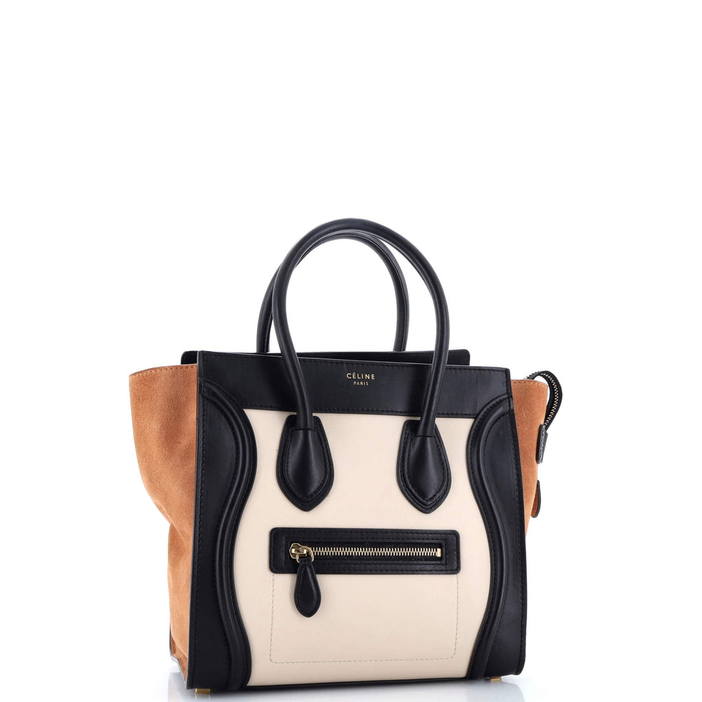 Tricolor Luggage Bag Leather Micro