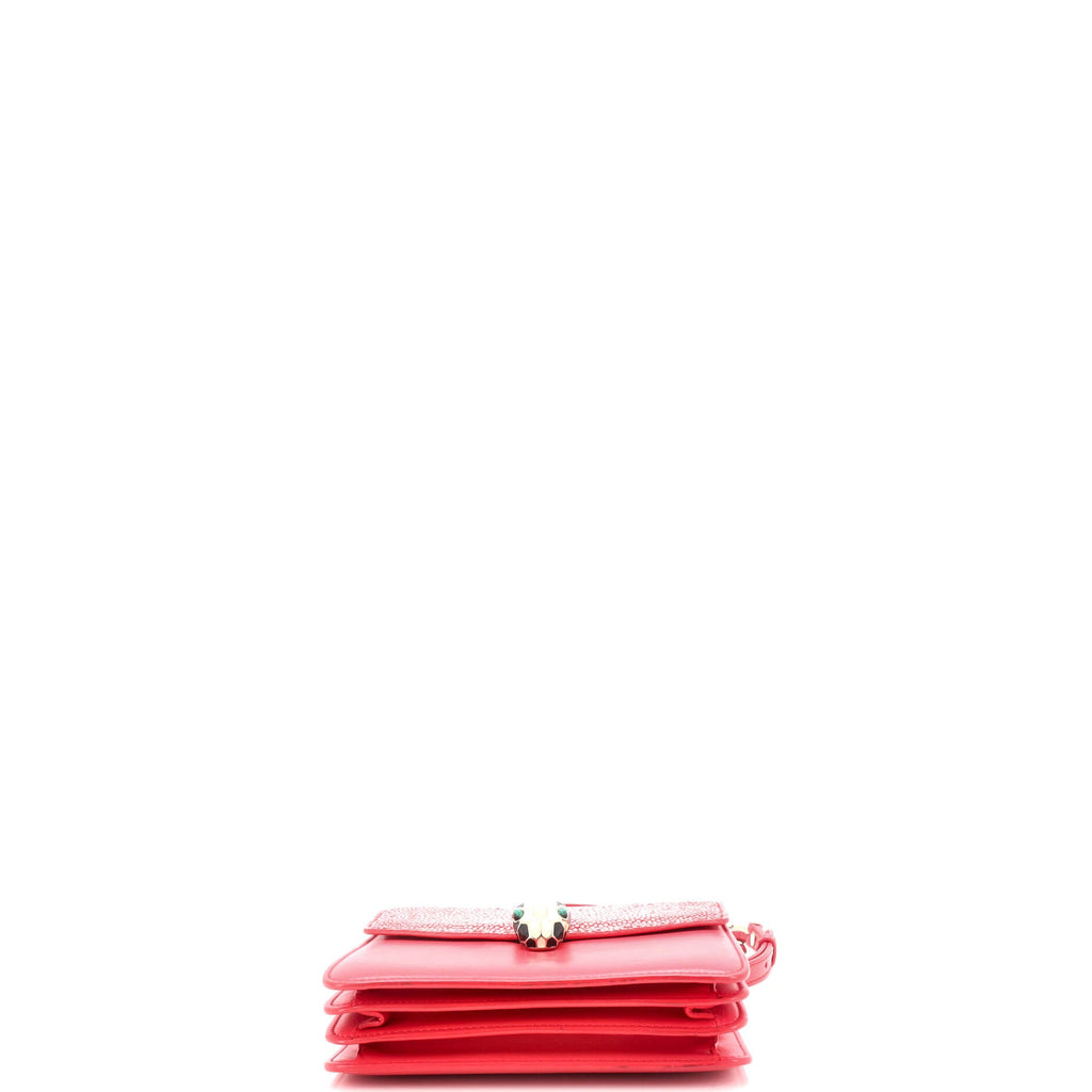 Serpenti Forever Top Handle Bag Leather and Stingray Small