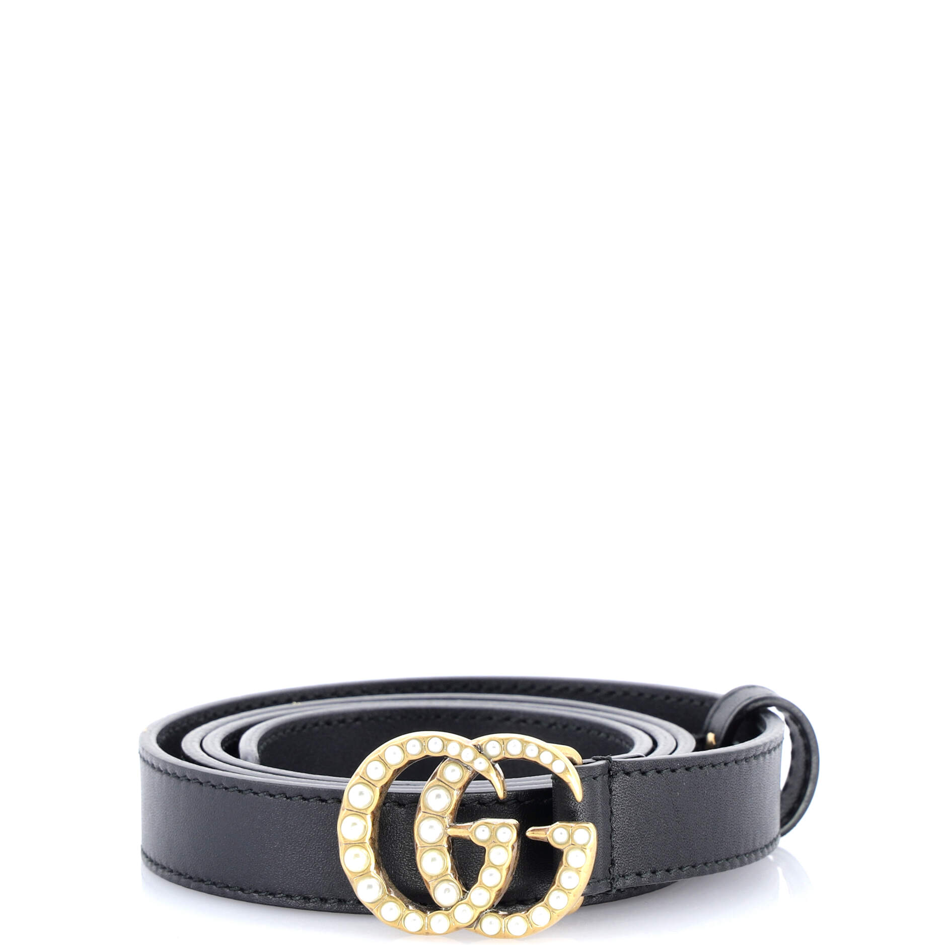 Pearly GG Marmont Belt Leather Thin 85
