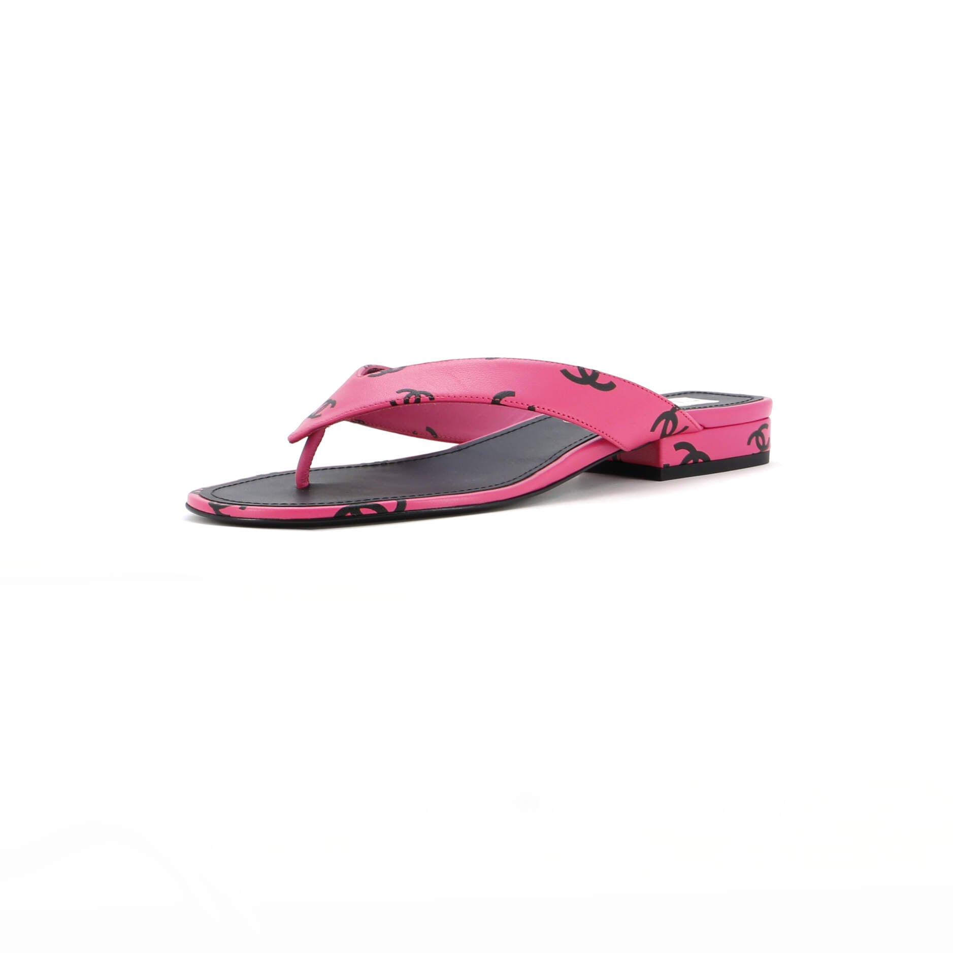 Women's CC Logo Thong Sandals Leather