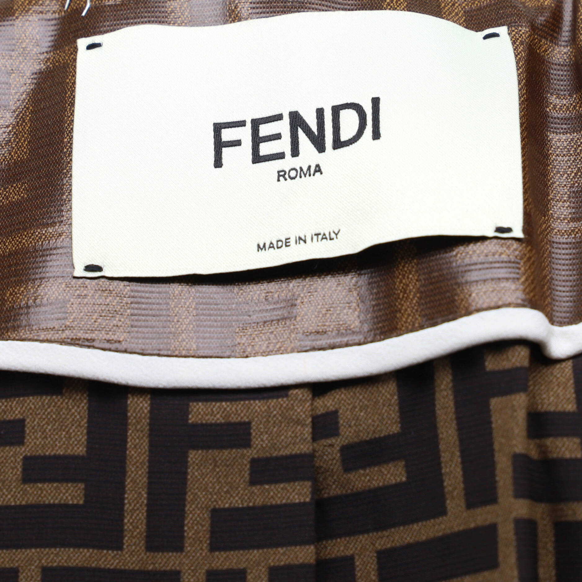 Women's Double Breasted Belted Trench Coat Zucca Coated Canvas