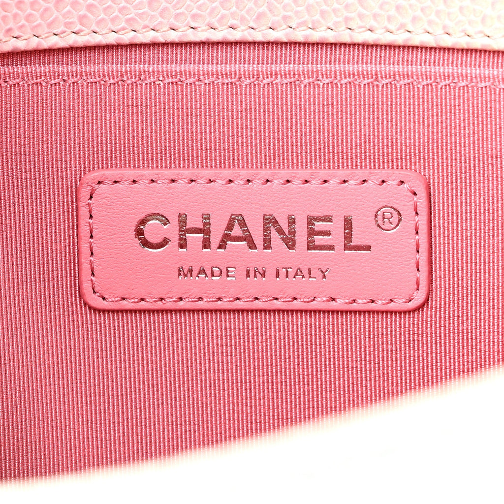 Caviar Quilted Medium Rainbow Boy Flap Pink Multicolor
