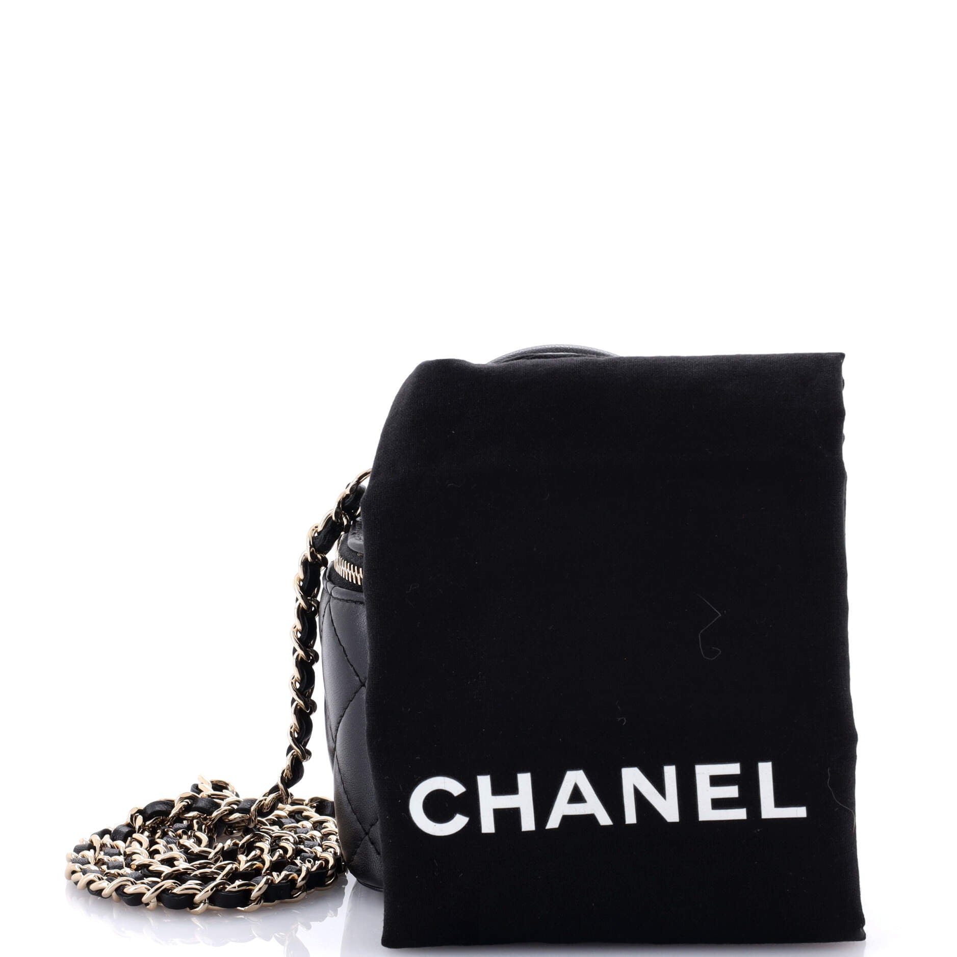 Classic Top Handle Vanity Case with Chain Quilted Lambskin Mini