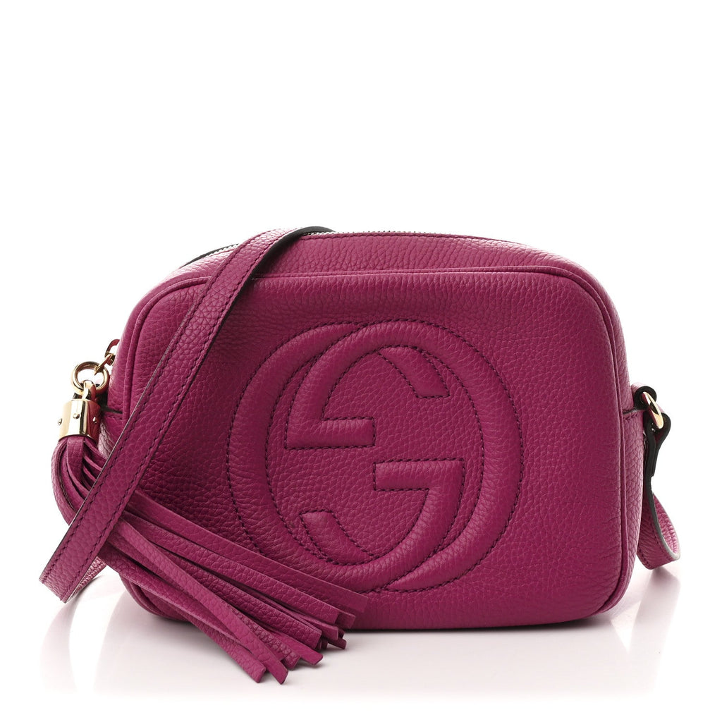 Pebbled Calfskin Small Soho Disco Bag Bright Bouganville