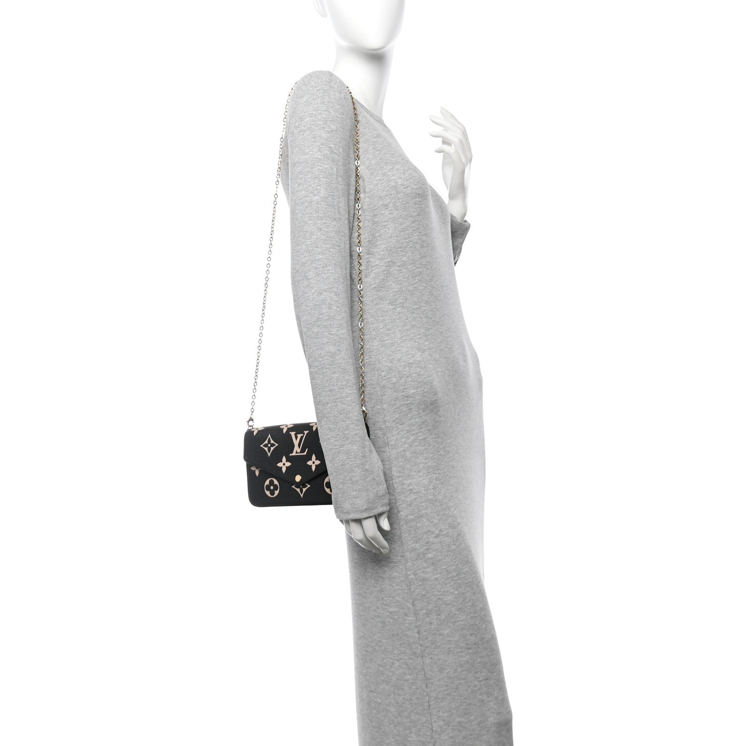 Empreinte Monogram Giant Felicie Pochette Black Beige