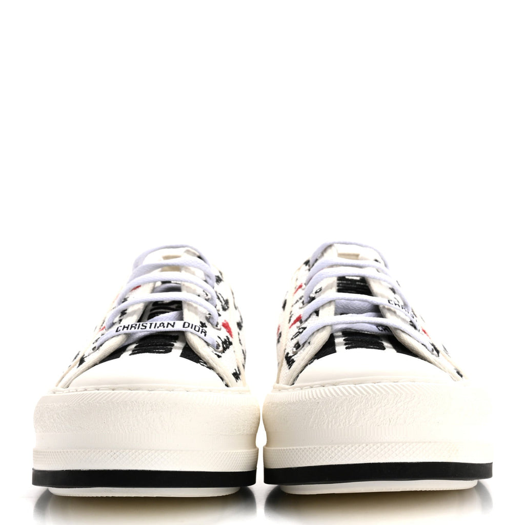 Canvas Dioramour Walk'N'Dior Low Top Sneakers 37 White Black