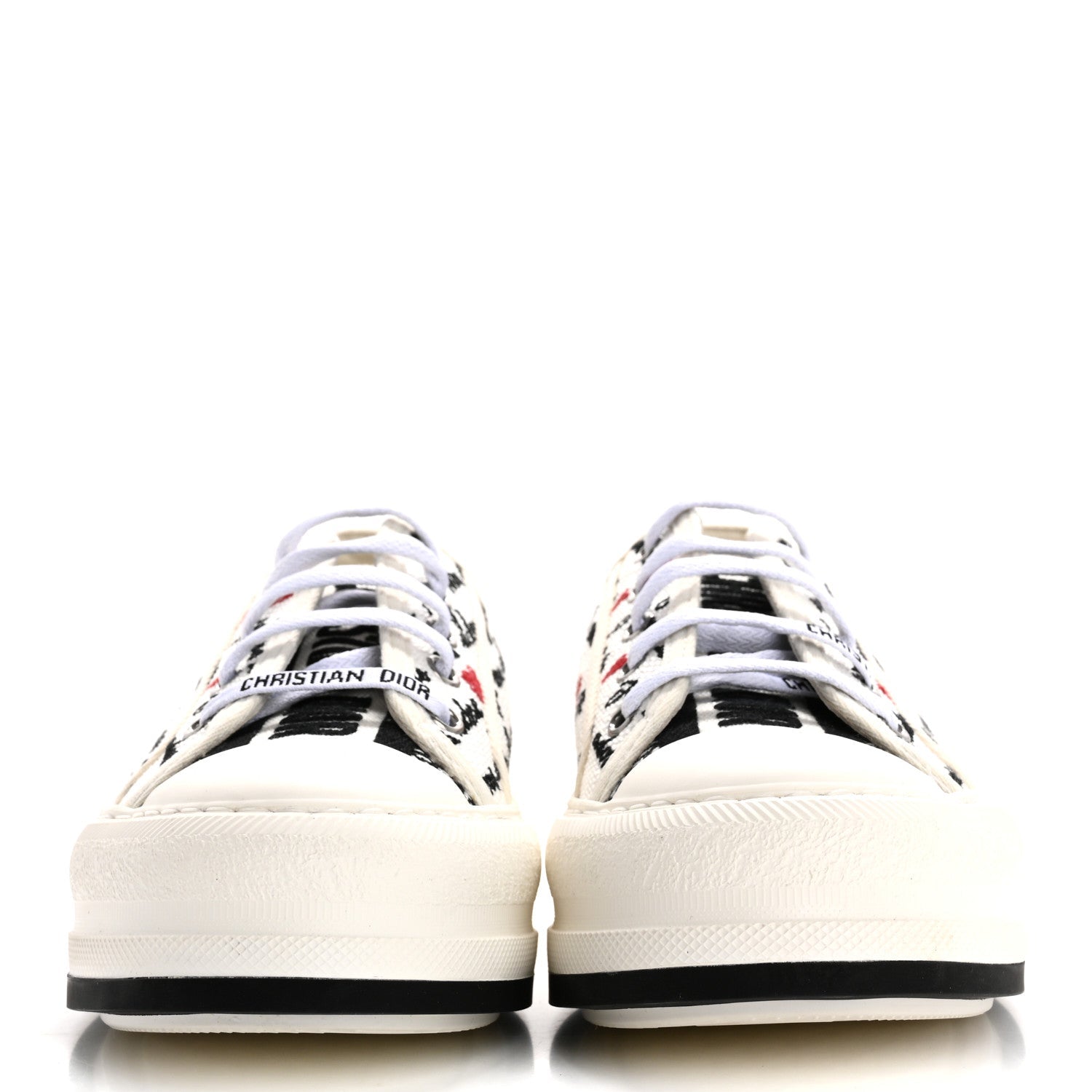 Canvas Dioramour Walk'N'Dior Low Top Sneakers 37 White Black