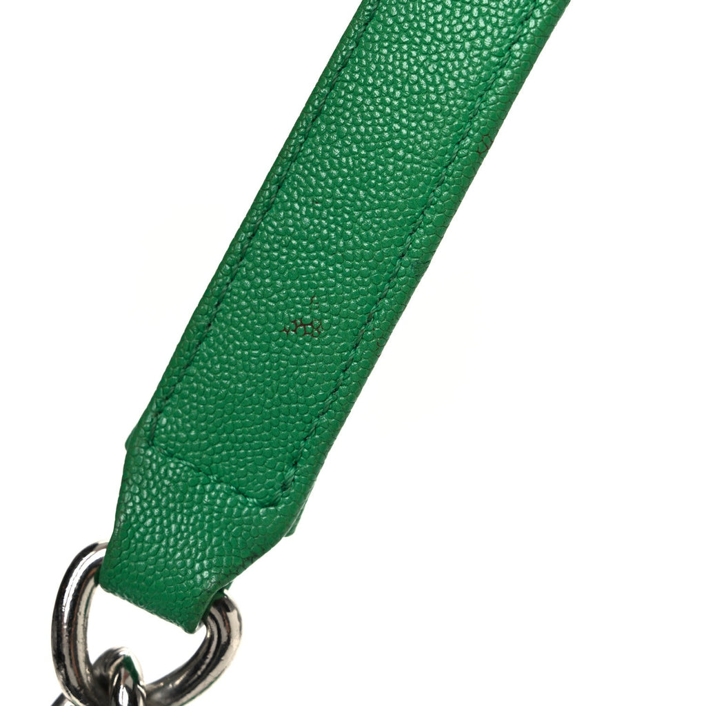 Caviar Quilted Medium Boy Flap Green