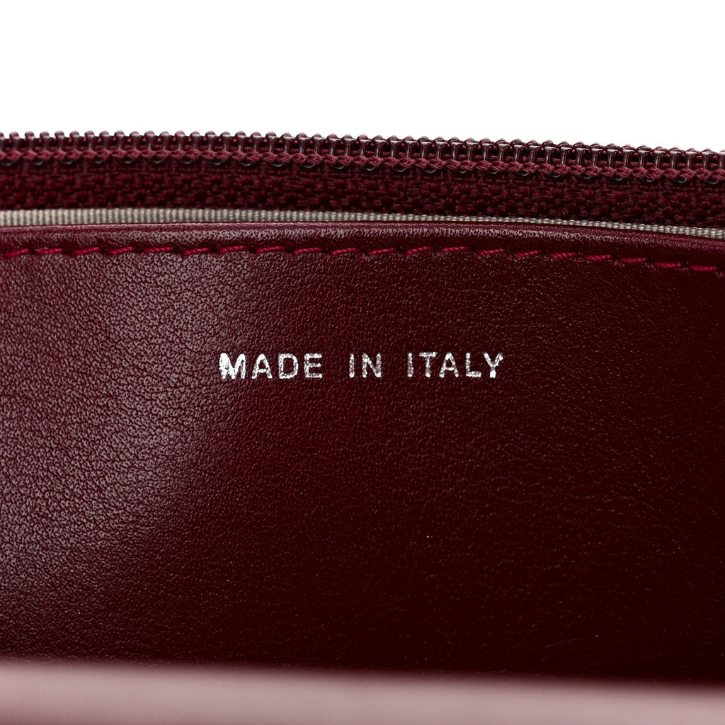 Patent Quilted Brilliant Wallet On Chain WOC Dark Burgundy