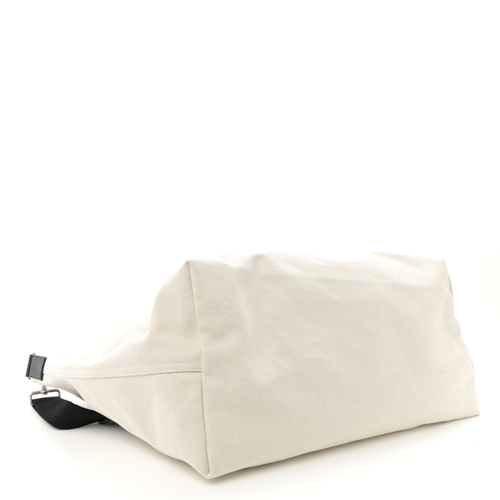 Linen Calfskin Rive Gauche Maxi Tote Grege et Noir