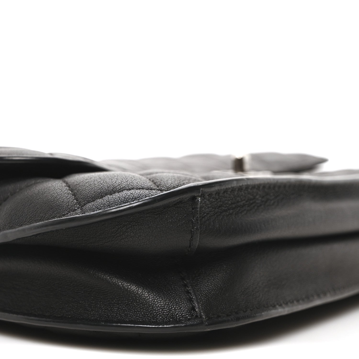 Metallic Goatskin Quilted Rock In Rome Flap Black