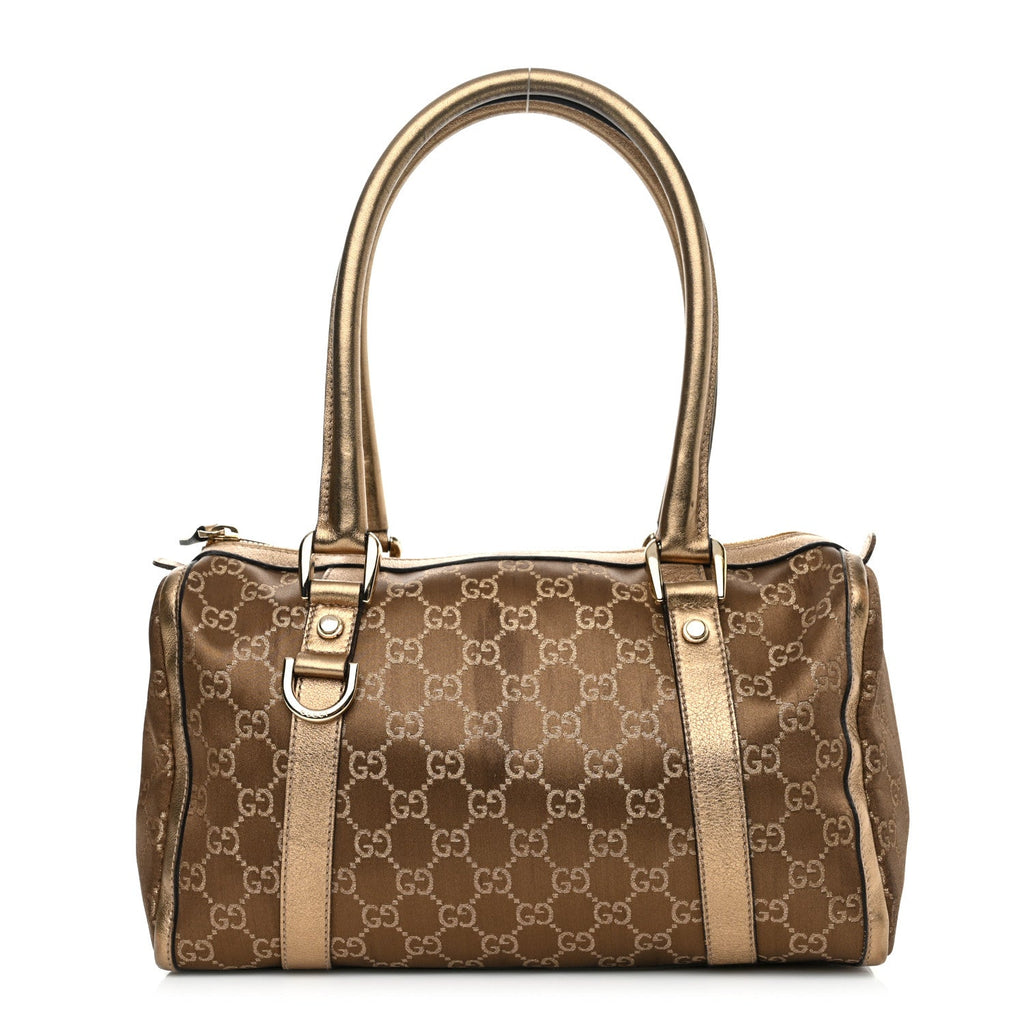 Satin Monogram Small Abbey Boston Metallic Bronze