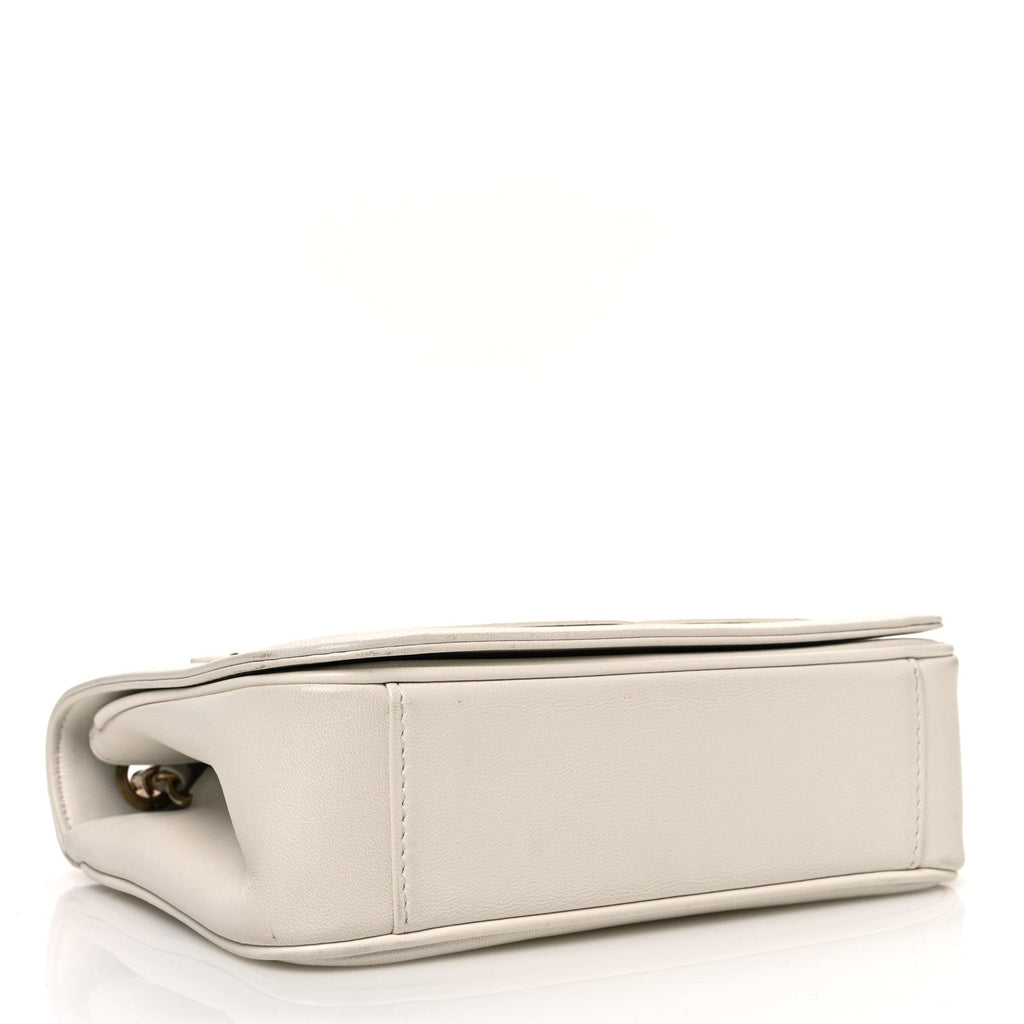 Lambskin CC Mania Flap Bag White