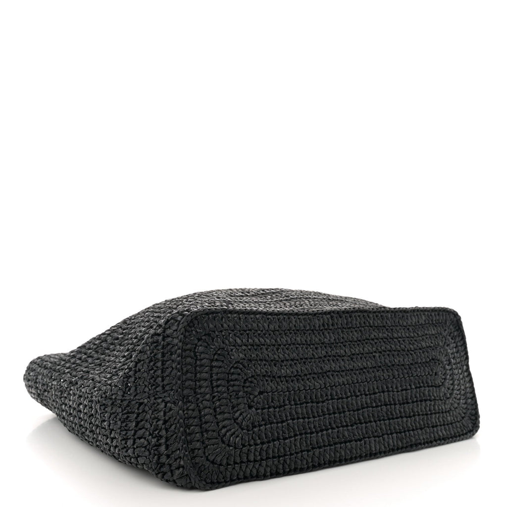 Raffia Rive Gauche Tote Black