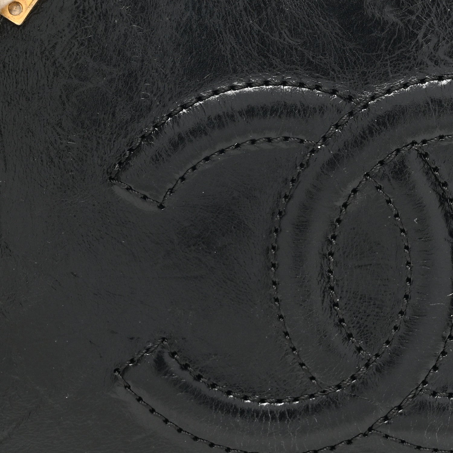 Crumpled Calfskin Cotton Small En Vogue Round Bag Black
