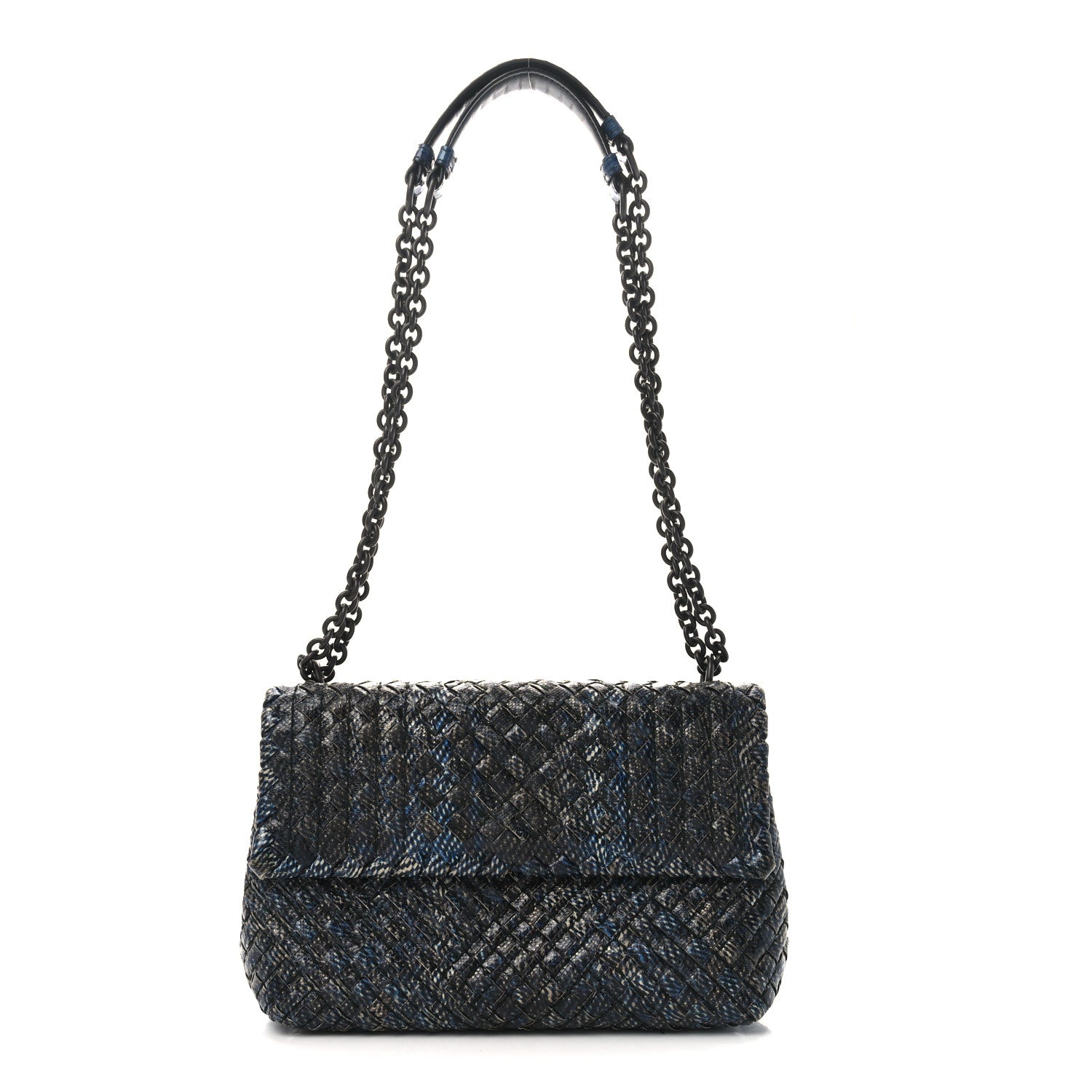 Tobu Ayers Intrecciato Small Olimpia Shoulder Bag Blue