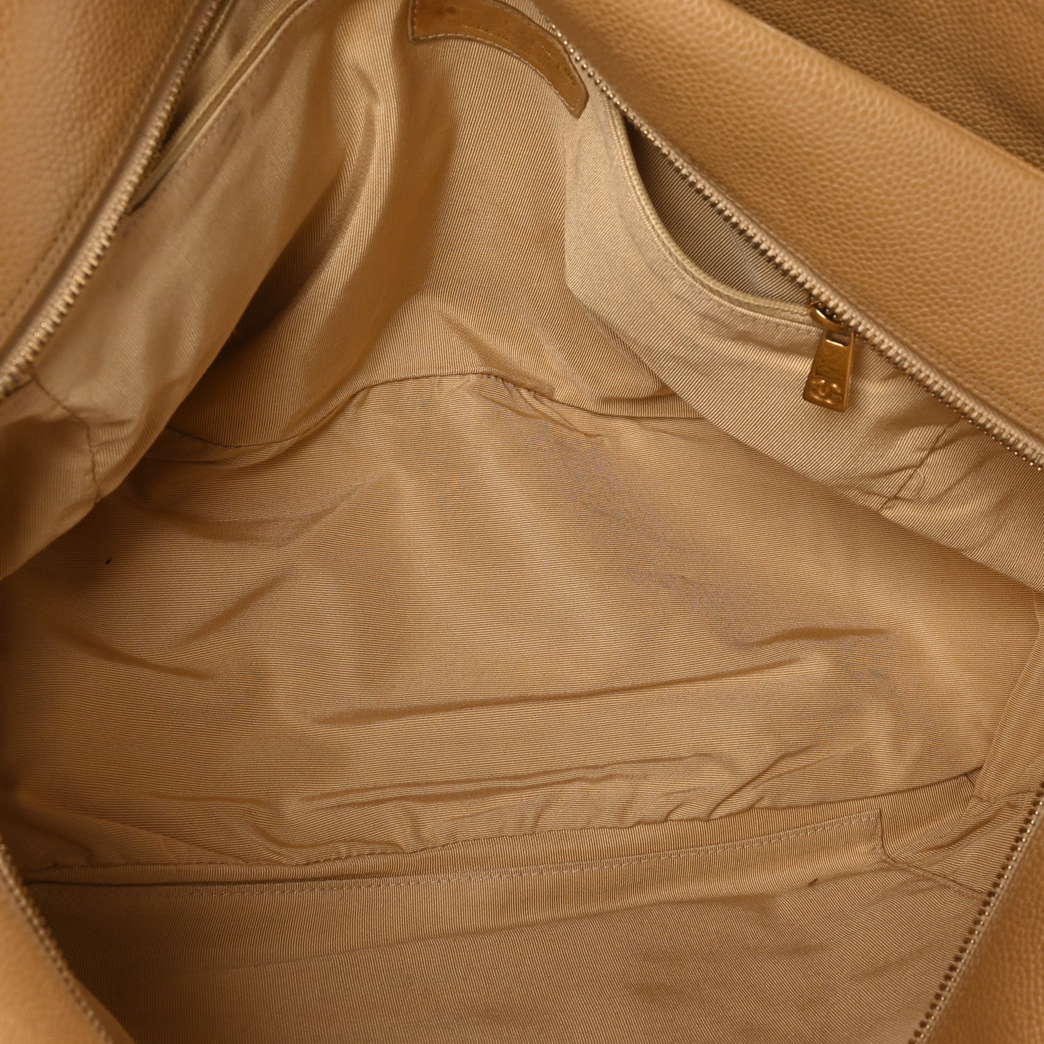 Caviar Quilted Timeless CC Shopping Tote Beige