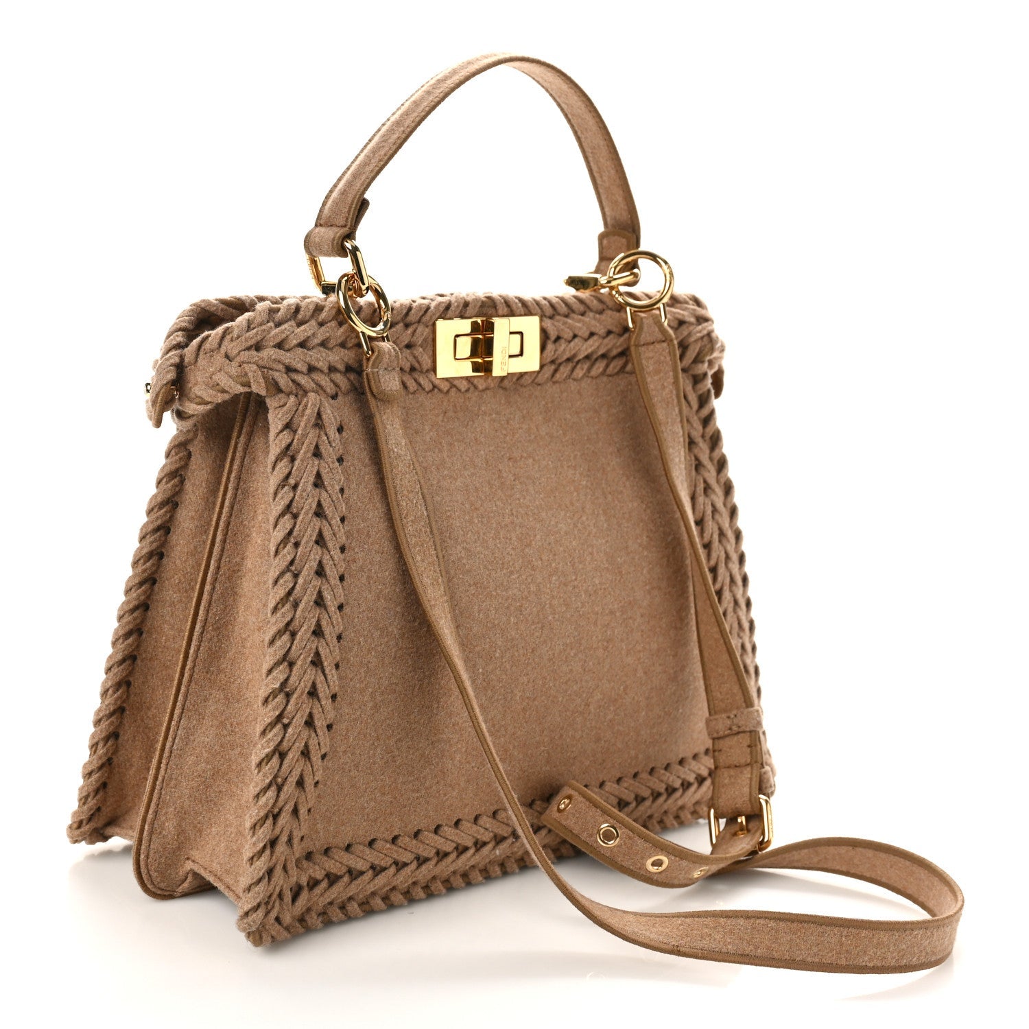 Flannel Woven Medium Peekaboo I SEE U Satchel Brown