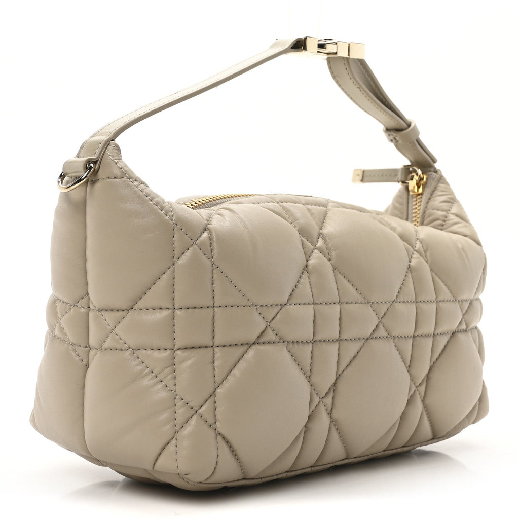 Calfskin Macrocannage Medium Diortravel Nomad Pouch Sand