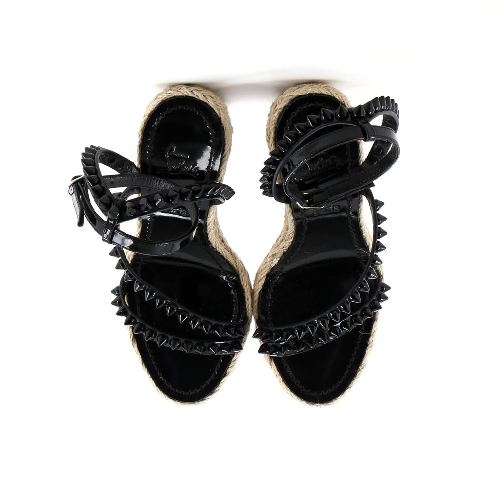 Women's Mafaldina Zeppa Espadrille Platform Sandals Spiked Patent 120