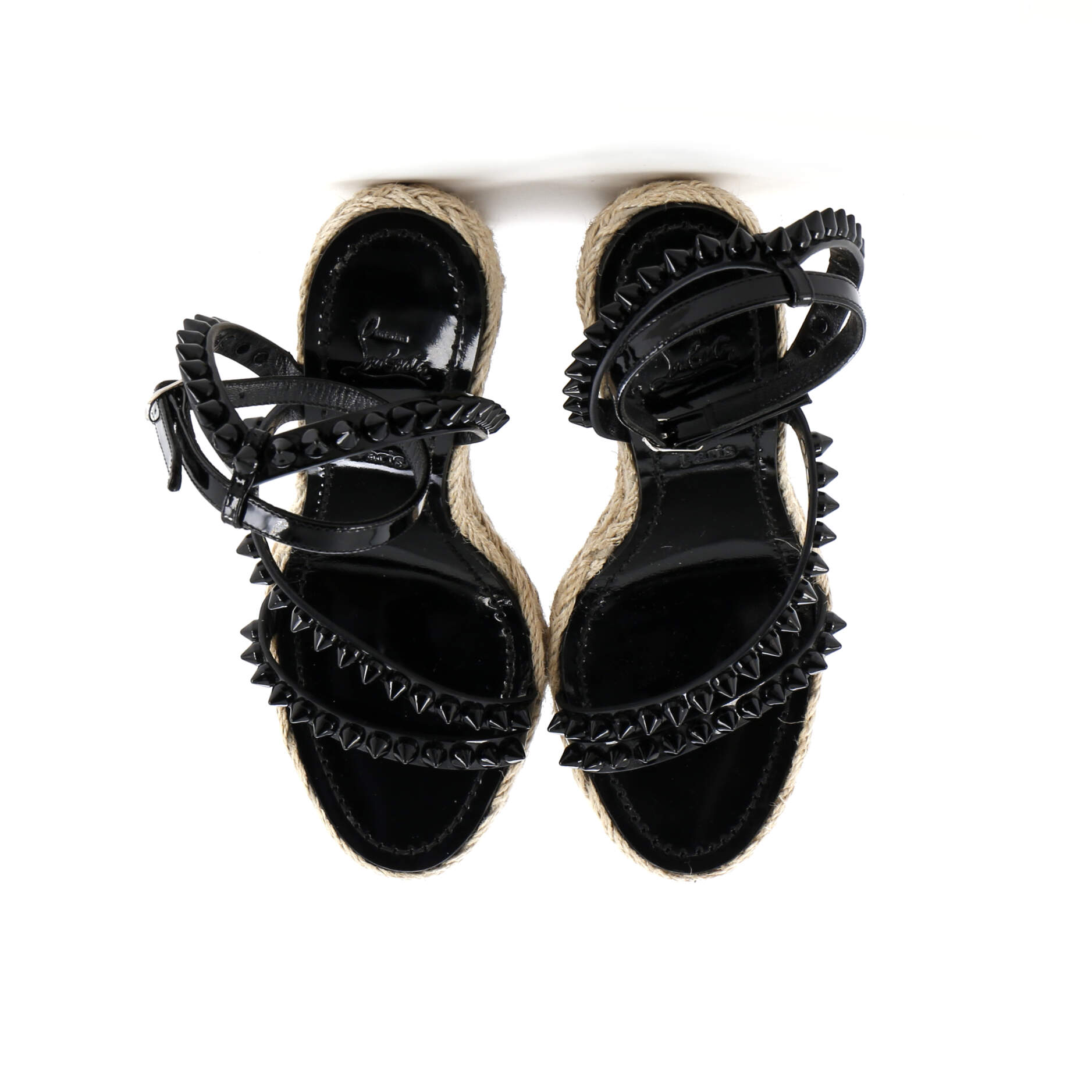 Women's Mafaldina Zeppa Espadrille Platform Sandals Spiked Patent 120