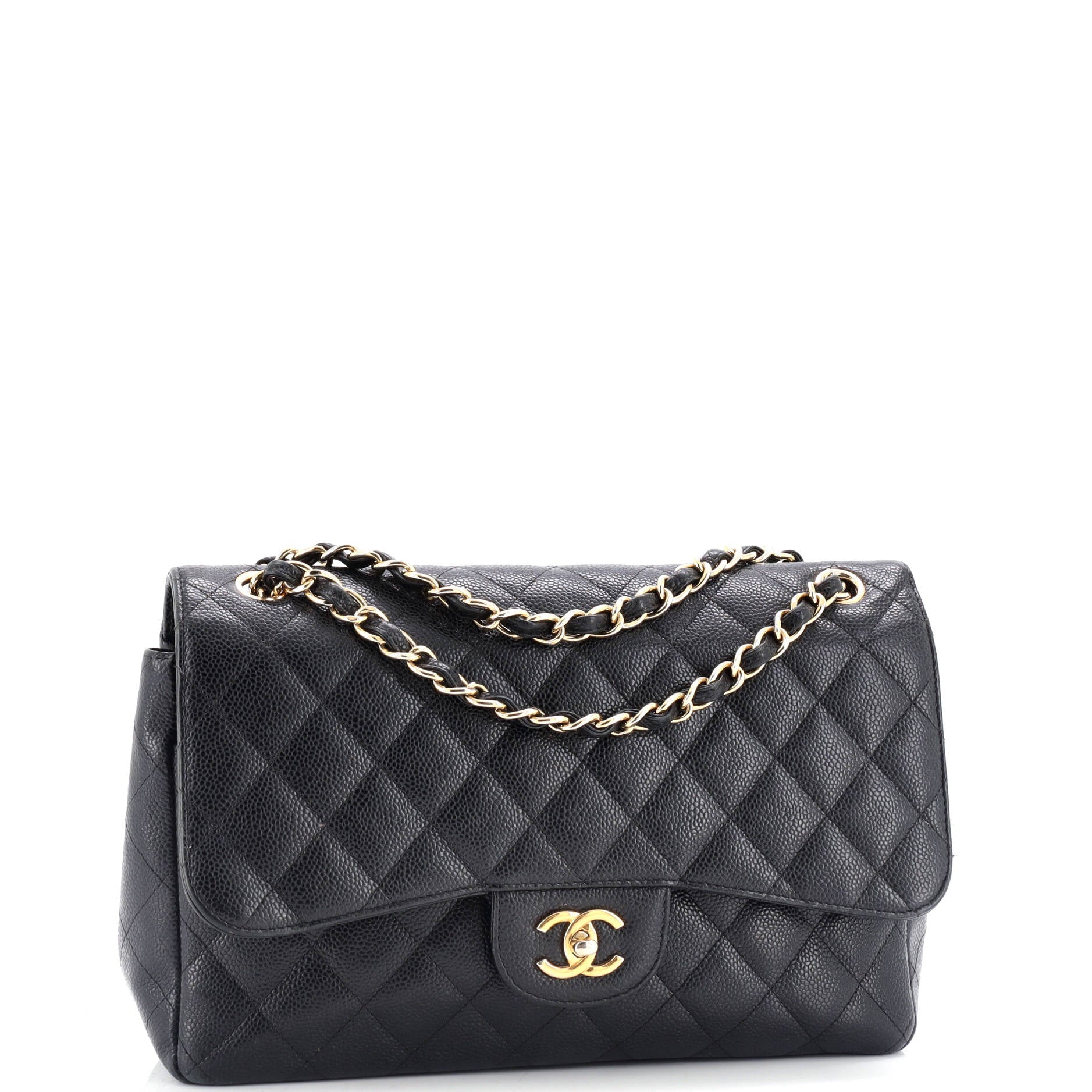 Classic Double Flap Bag Quilted Caviar Jumbo