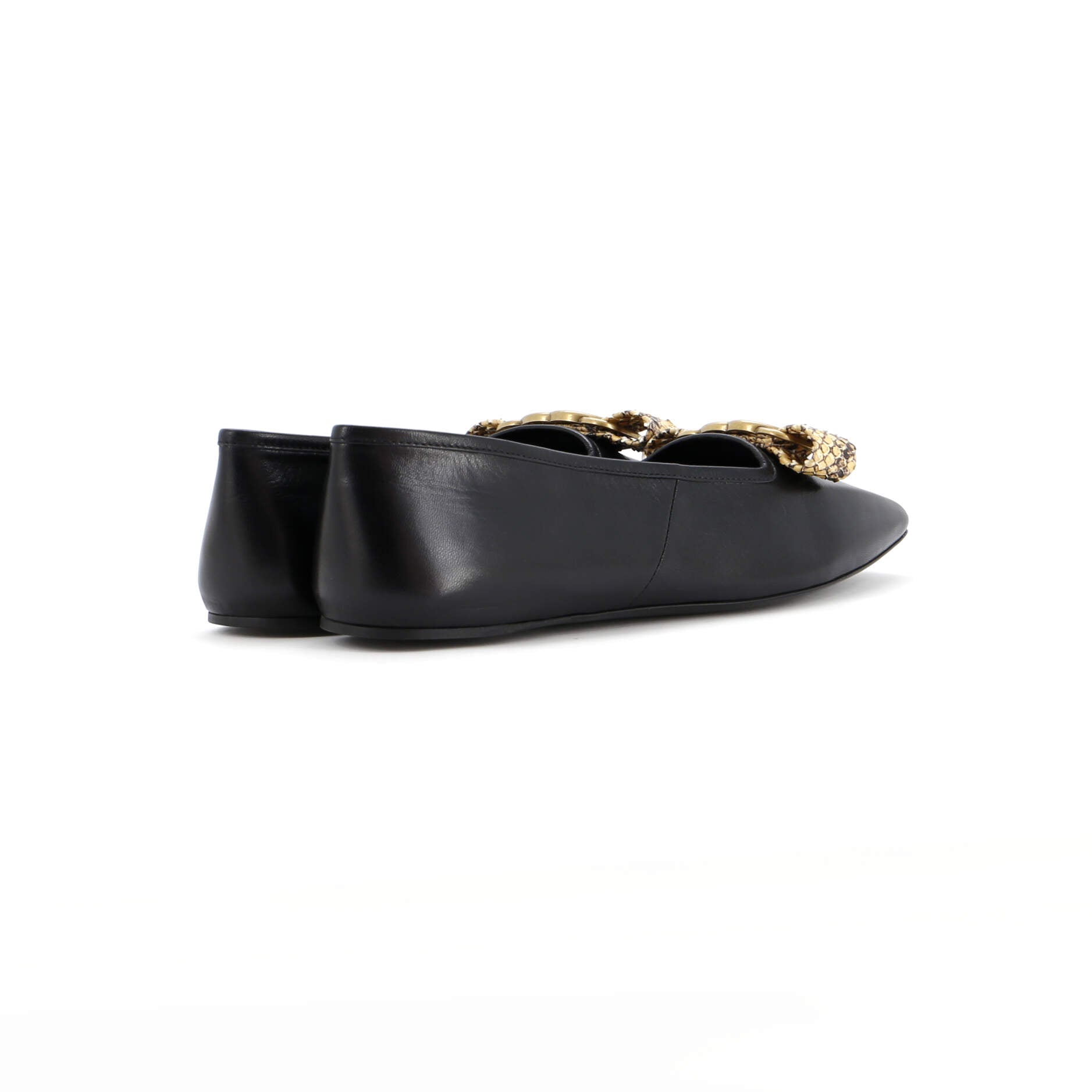 Women's Evi Interlocking G Ballet Flats Leather with Python