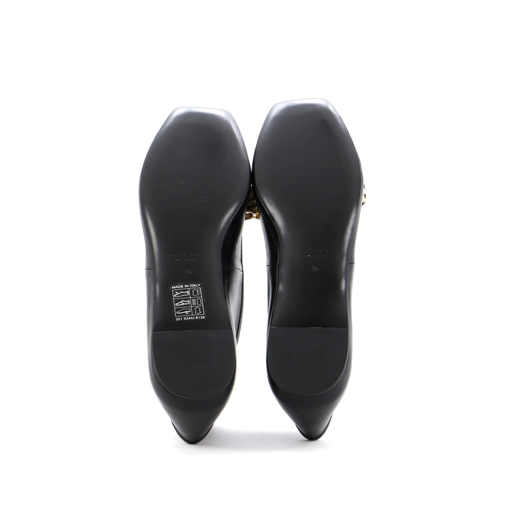 Women's Evi Interlocking G Ballet Flats Leather with Python