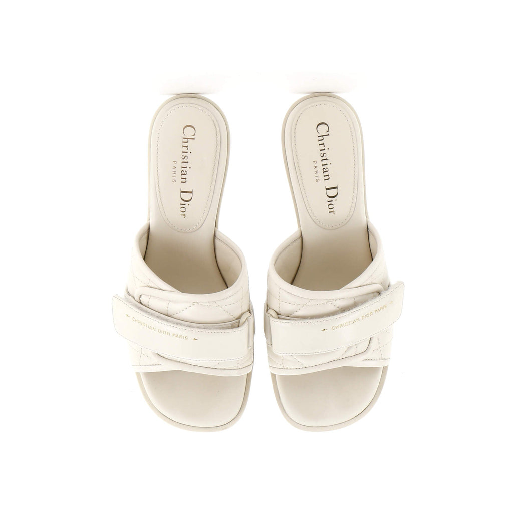 Women's Dio(r)evolution Heeled Slide Sandals Cannage Quilt Leather