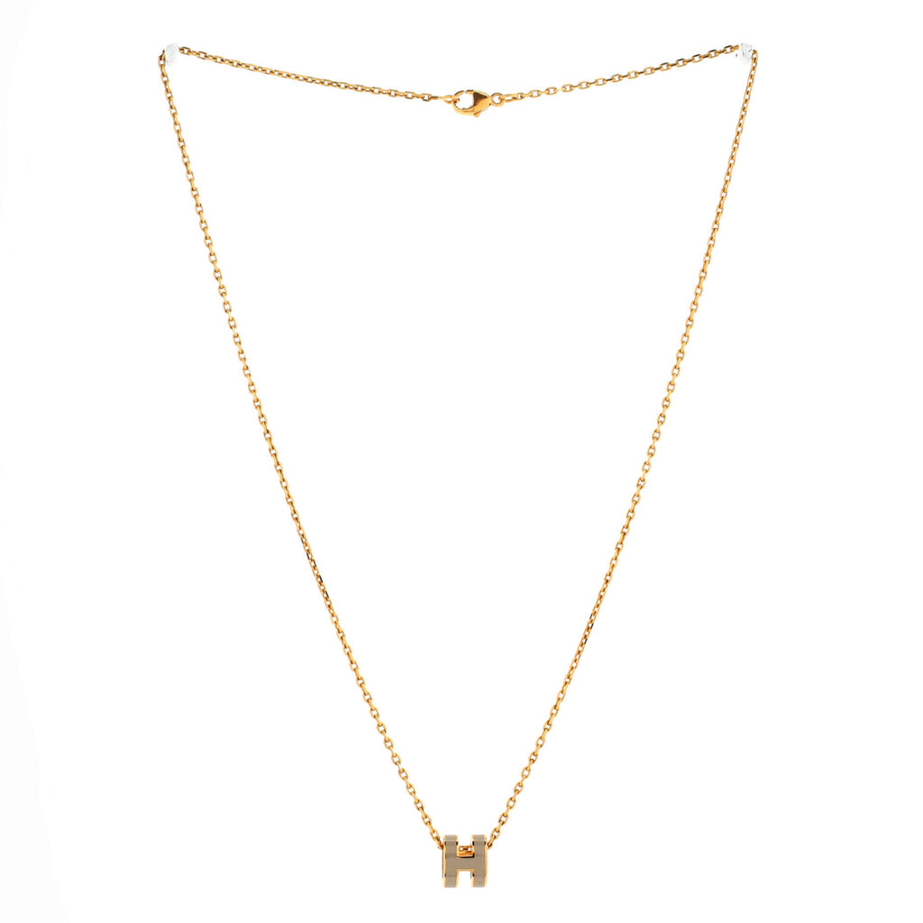 Pop H Pendant Chain Necklace Metal and Enamel Mini