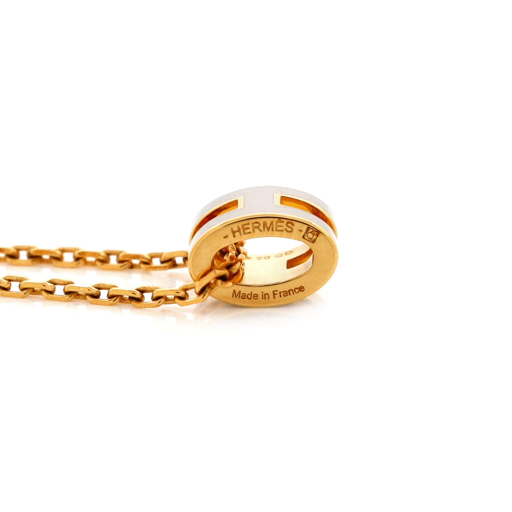 Pop H Pendant Chain Necklace Metal and Enamel Mini