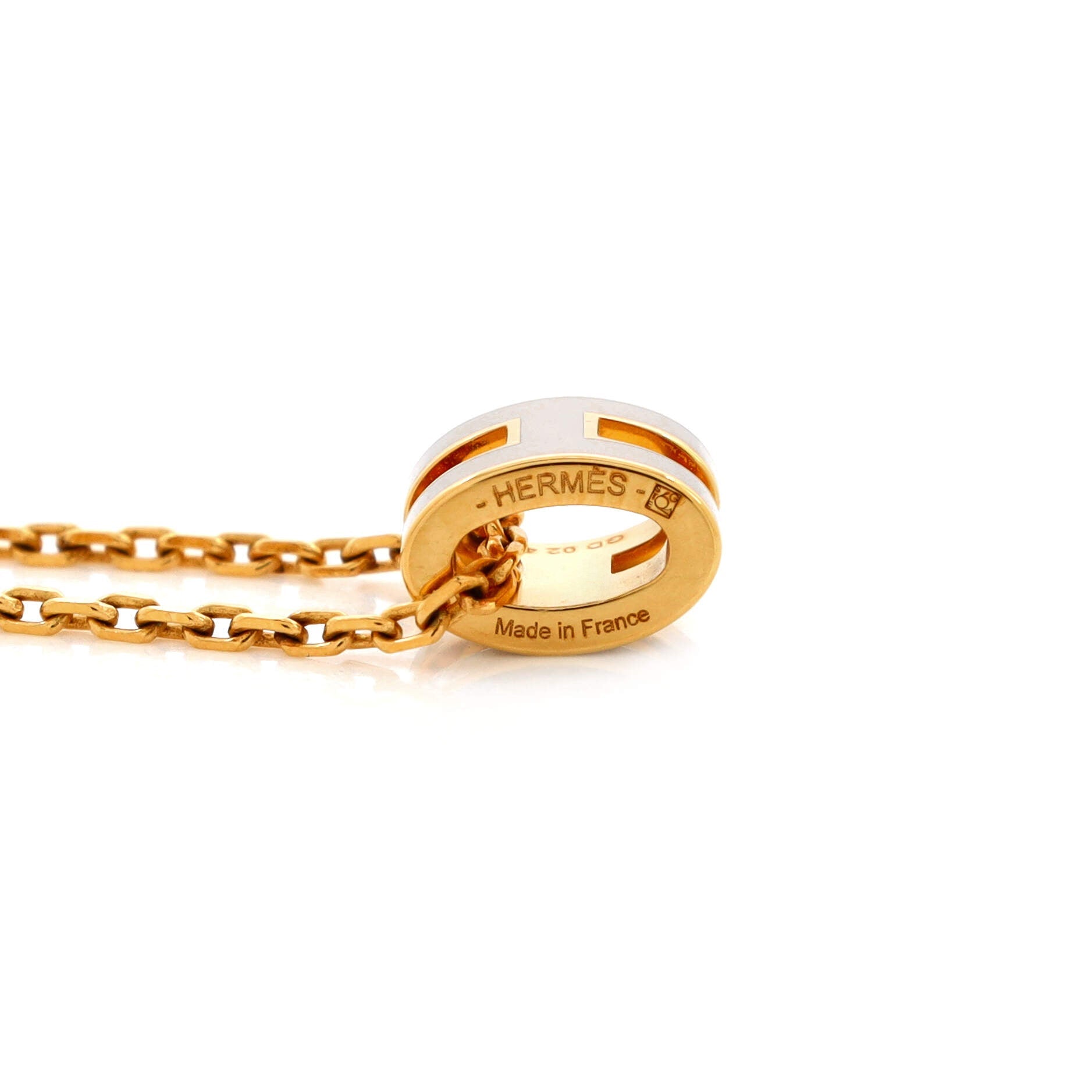 Pop H Pendant Chain Necklace Metal and Enamel Mini