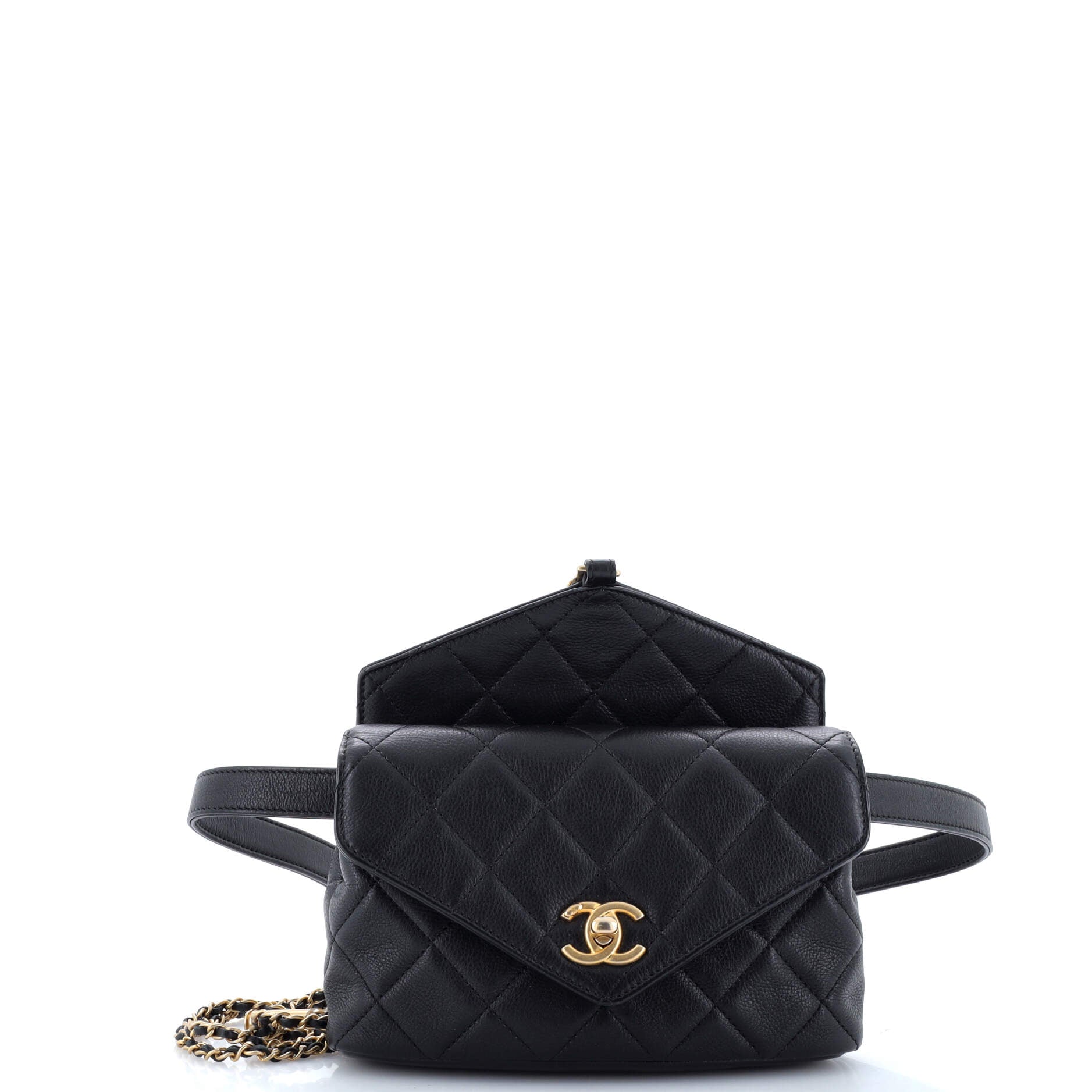 Carry With Chic Chain Flap Waist Bag Quilted Calfskin