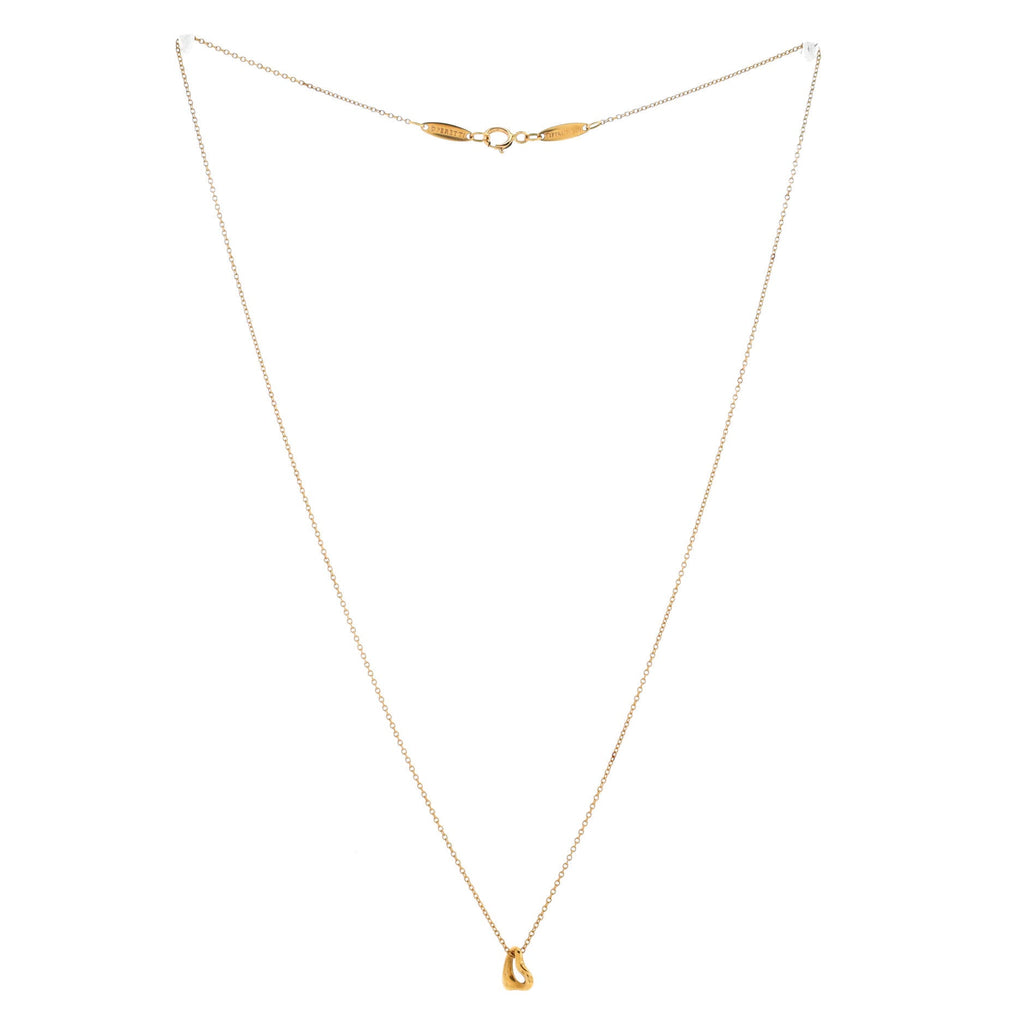Elsa Peretti Open Heart Pendant Necklace 18K Rose Gold 7mm