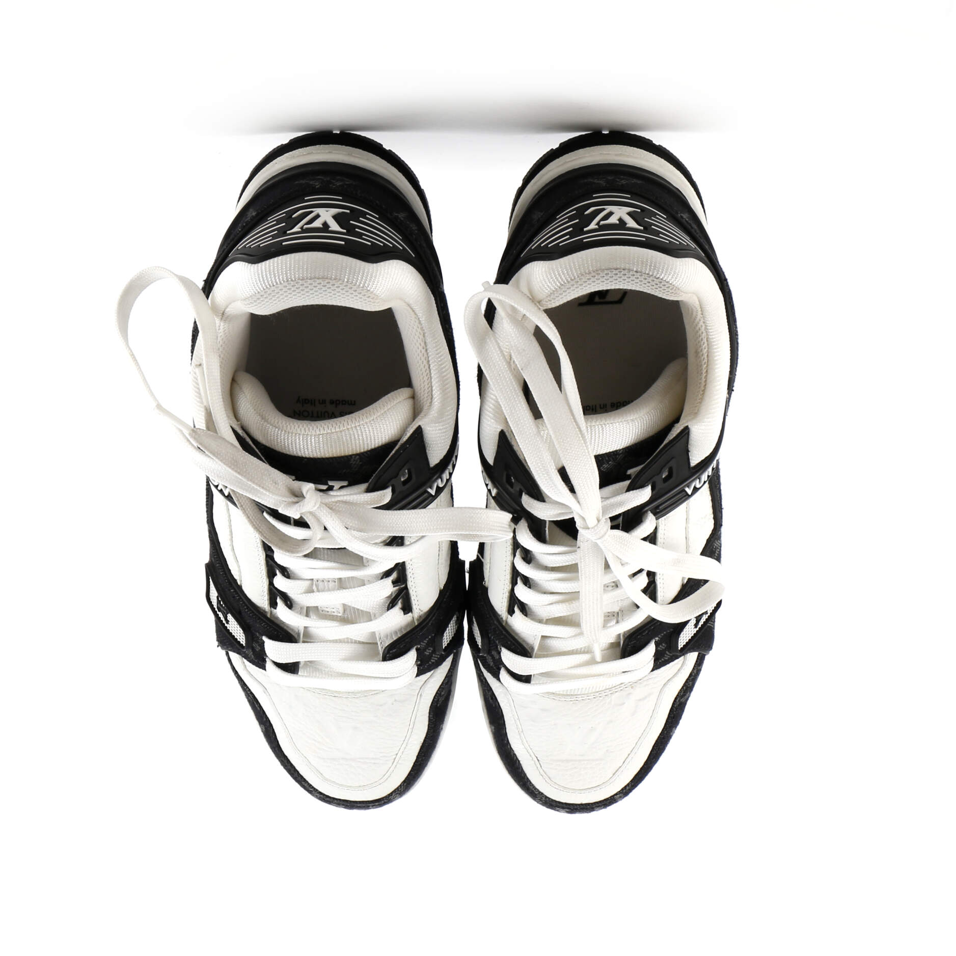 Men's LV Trainer Sneakers Monogram Empreinte Leather and Monogram Denim